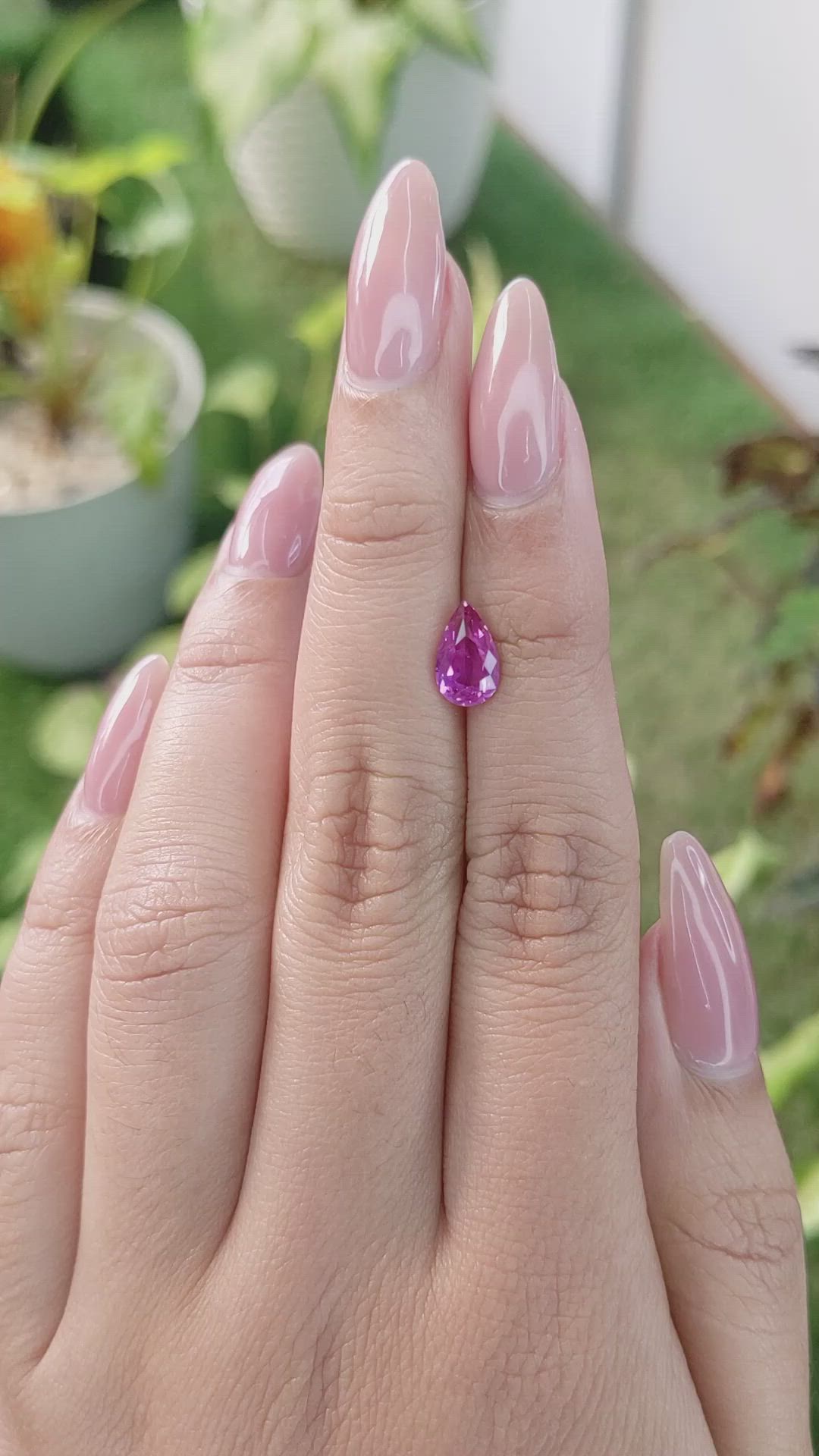 1.48 Ct. Purplish Pink Sapphire from Ceylon (Sri Lanka) Size Video