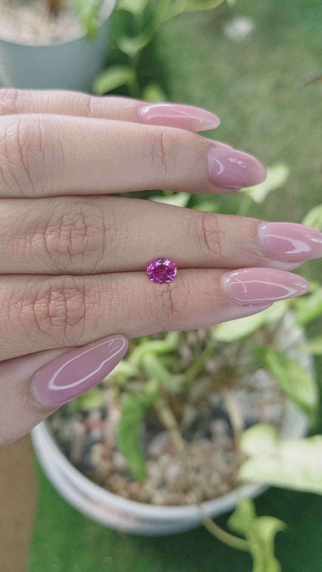 0.65 Ct. Purplish Pink Sapphire from Ceylon (Sri Lanka) Size Video