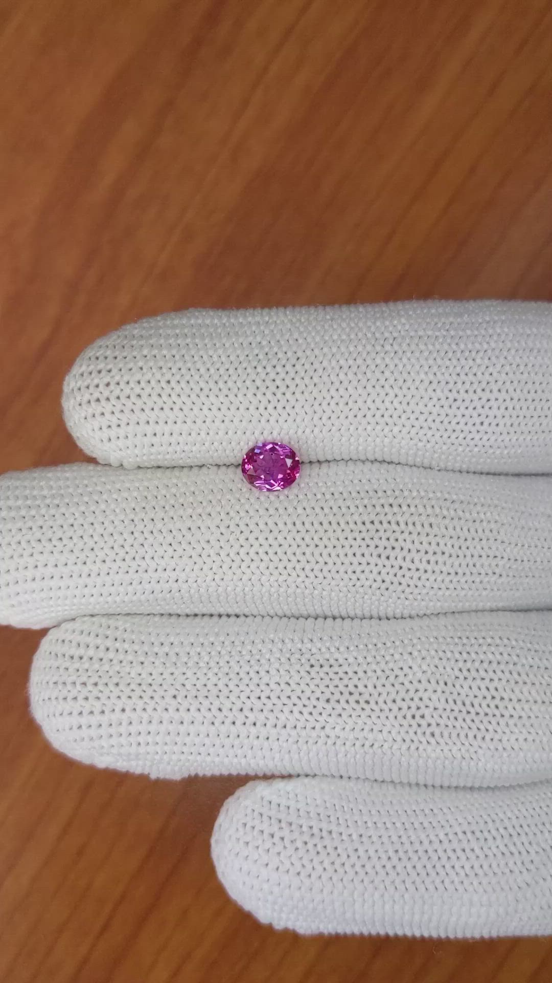 0.65 Ct. Purplish Pink Sapphire from Ceylon (Sri Lanka) Size Video