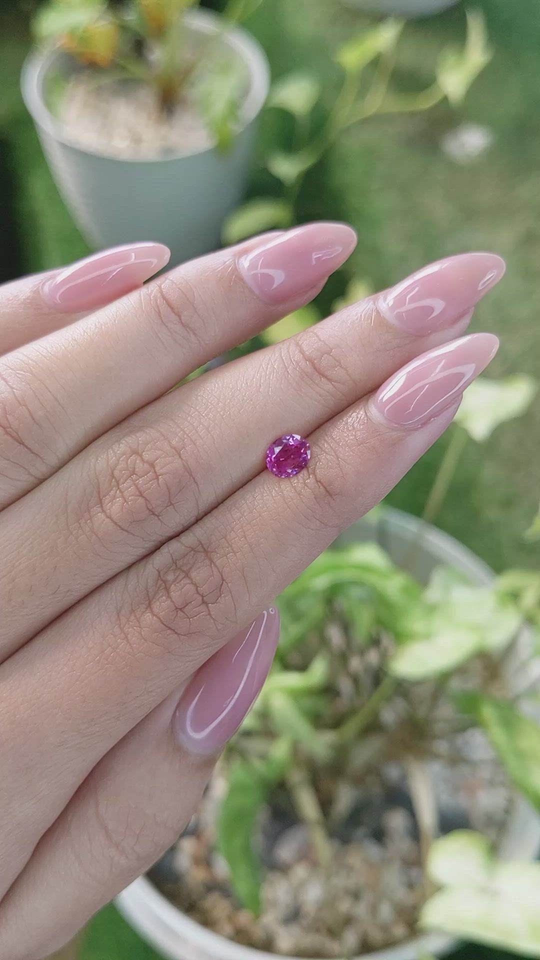 0.65 Ct. Purplish Pink Sapphire from Ceylon (Sri Lanka) Size Video