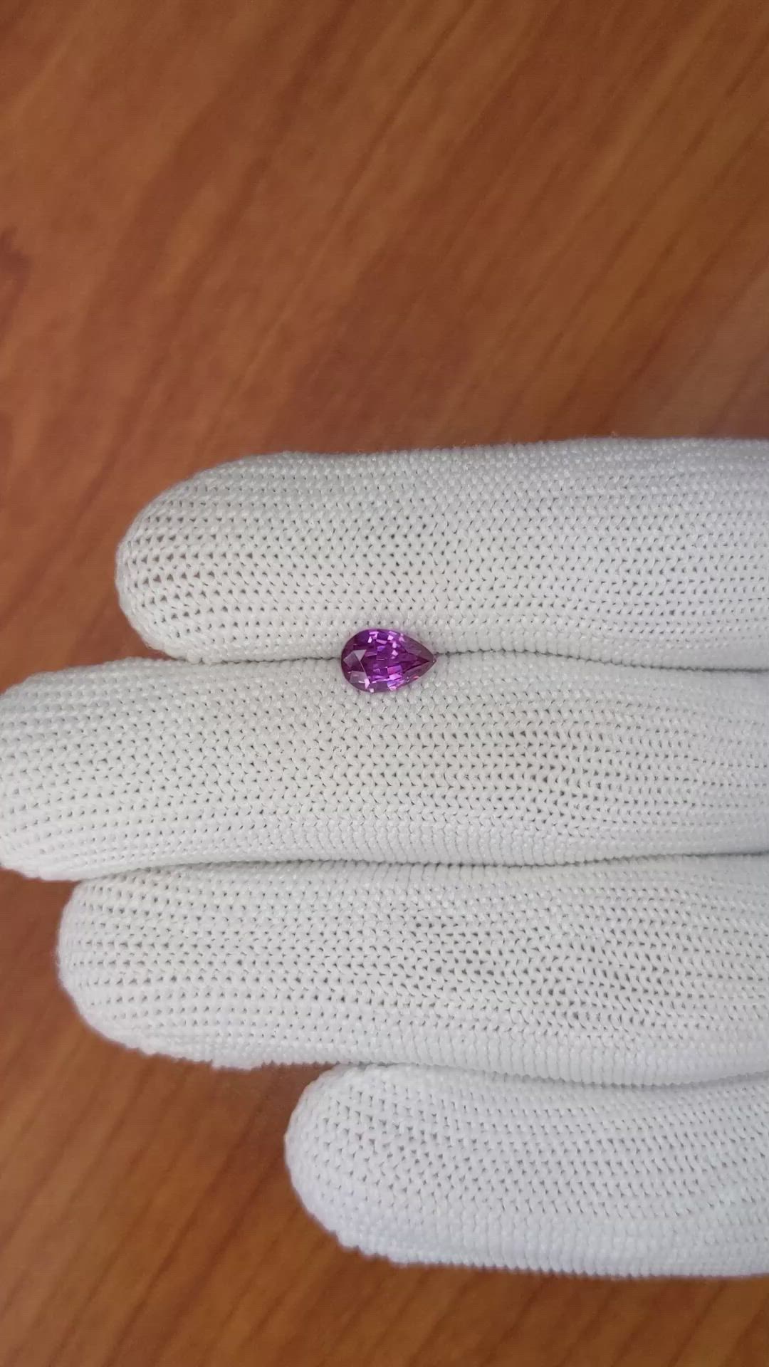 1.21 Ct. Pinkish Purple Sapphire from Ceylon (Sri Lanka) Size Video