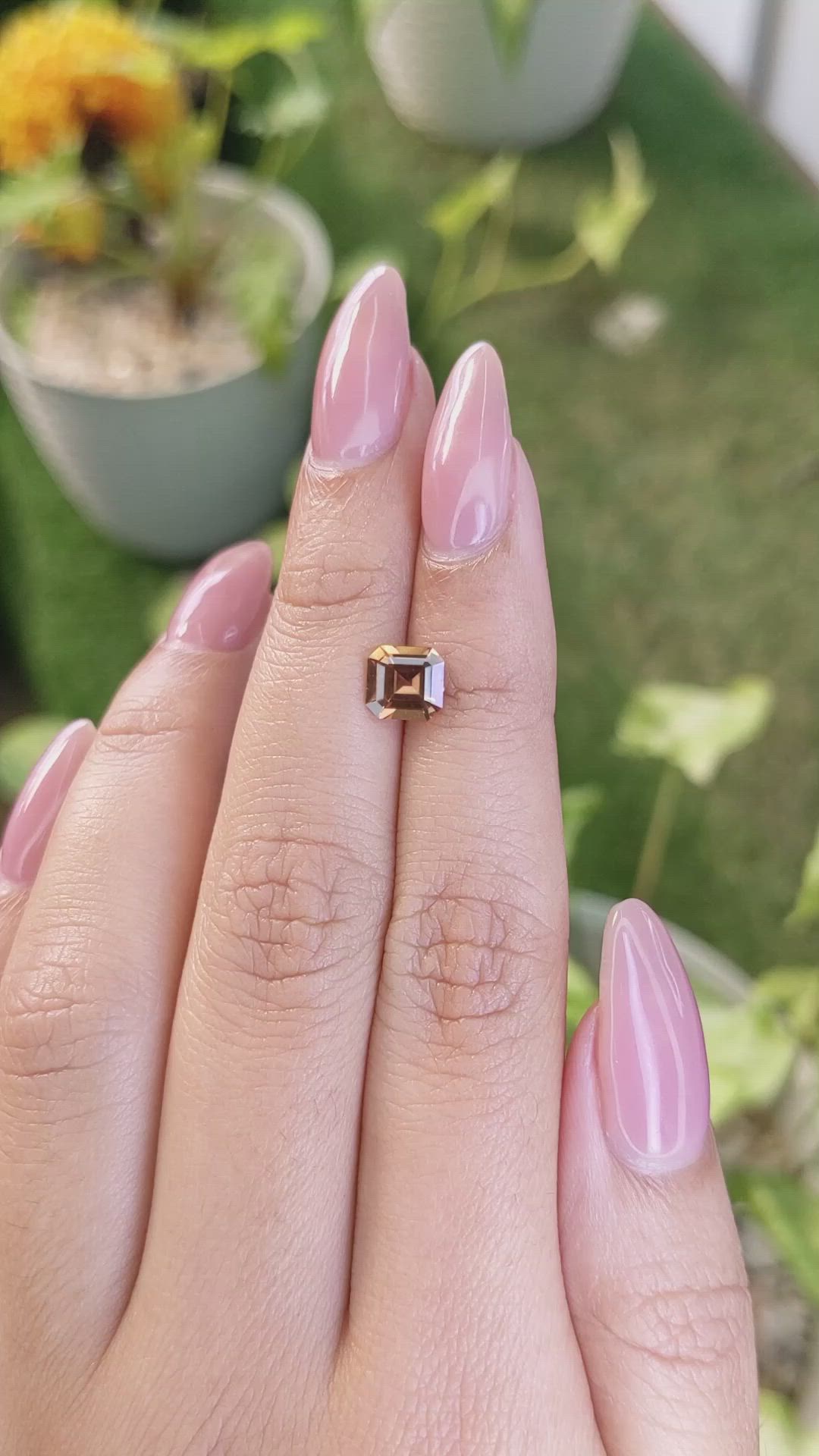 1.24 Ct. Yellowish Brown Sapphire from Ceylon (Sri Lanka) Size Video