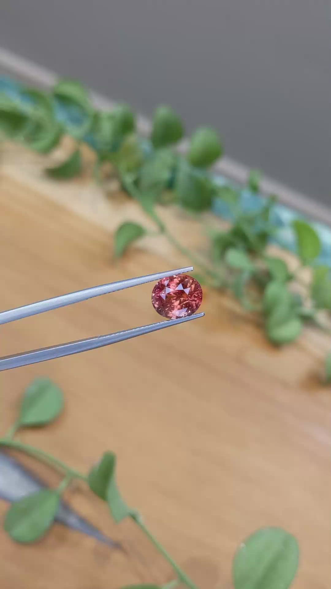 3.54 Ct. Reddish Orange Sapphire from Ceylon (Sri Lanka) Size Video