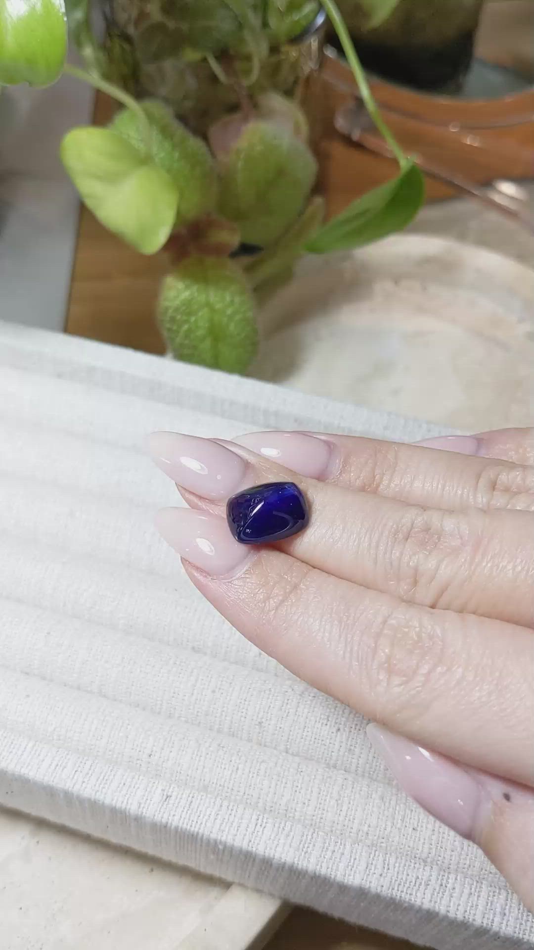 7.84 Ct. Blue Cabochon Sapphire from Ceylon (Sri Lanka) Size Video