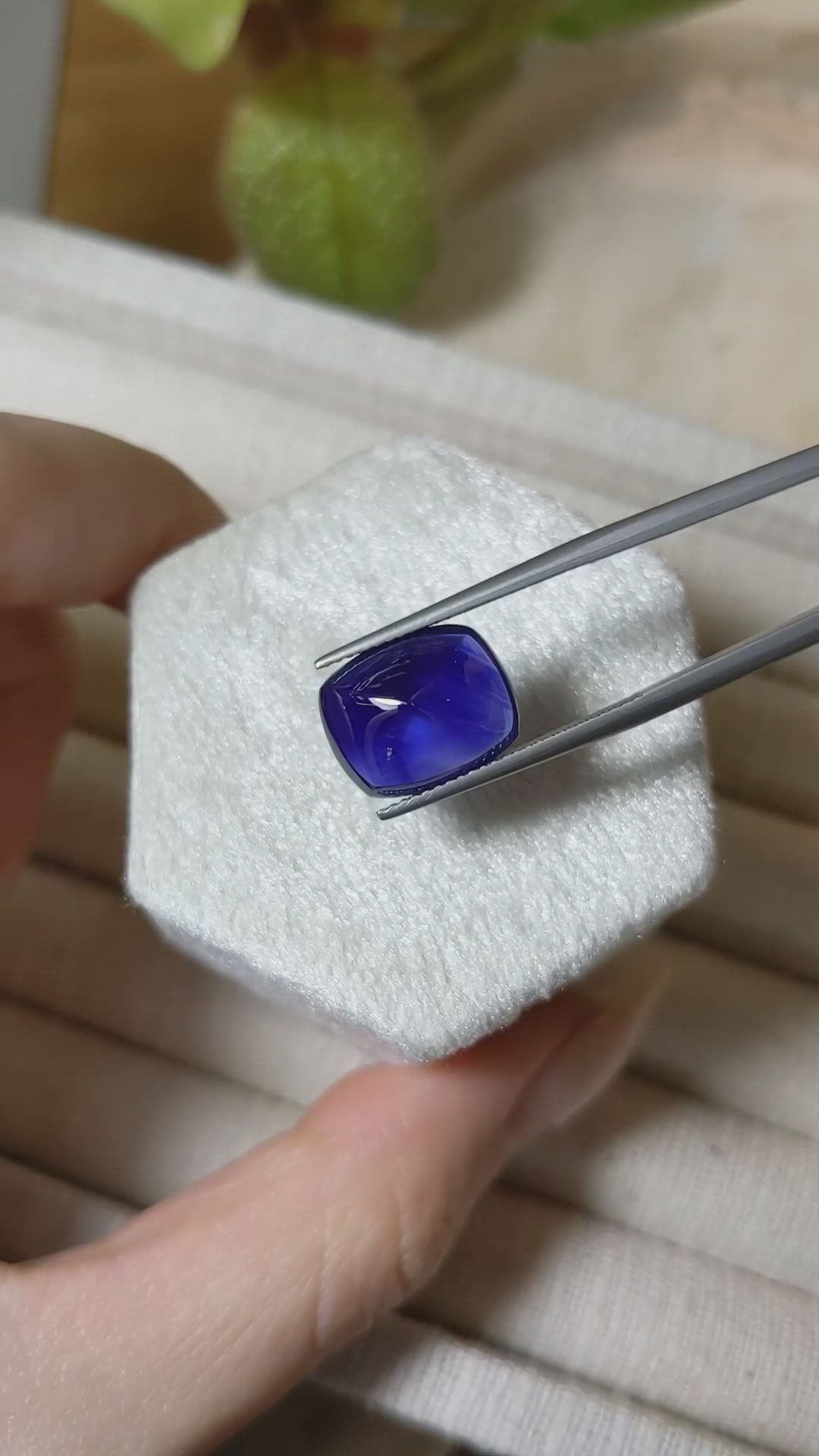 7.84 Ct. Blue Cabochon Sapphire from Ceylon (Sri Lanka) Size Video