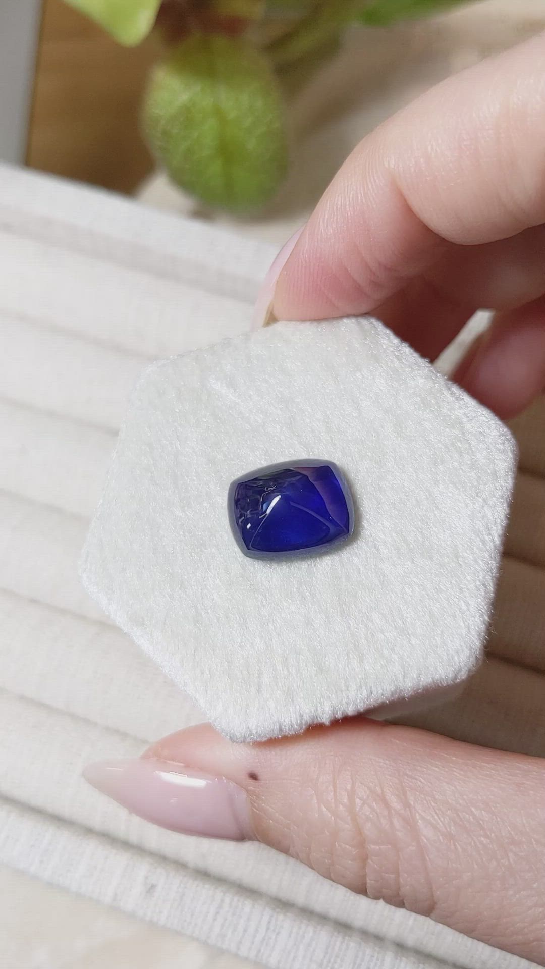 7.84 Ct. Blue Cabochon Sapphire from Ceylon (Sri Lanka) Size Video