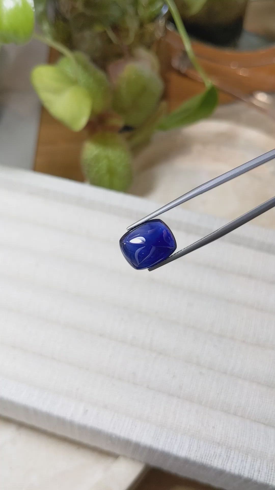 7.84 Ct. Blue Cabochon Sapphire from Ceylon (Sri Lanka) Size Video