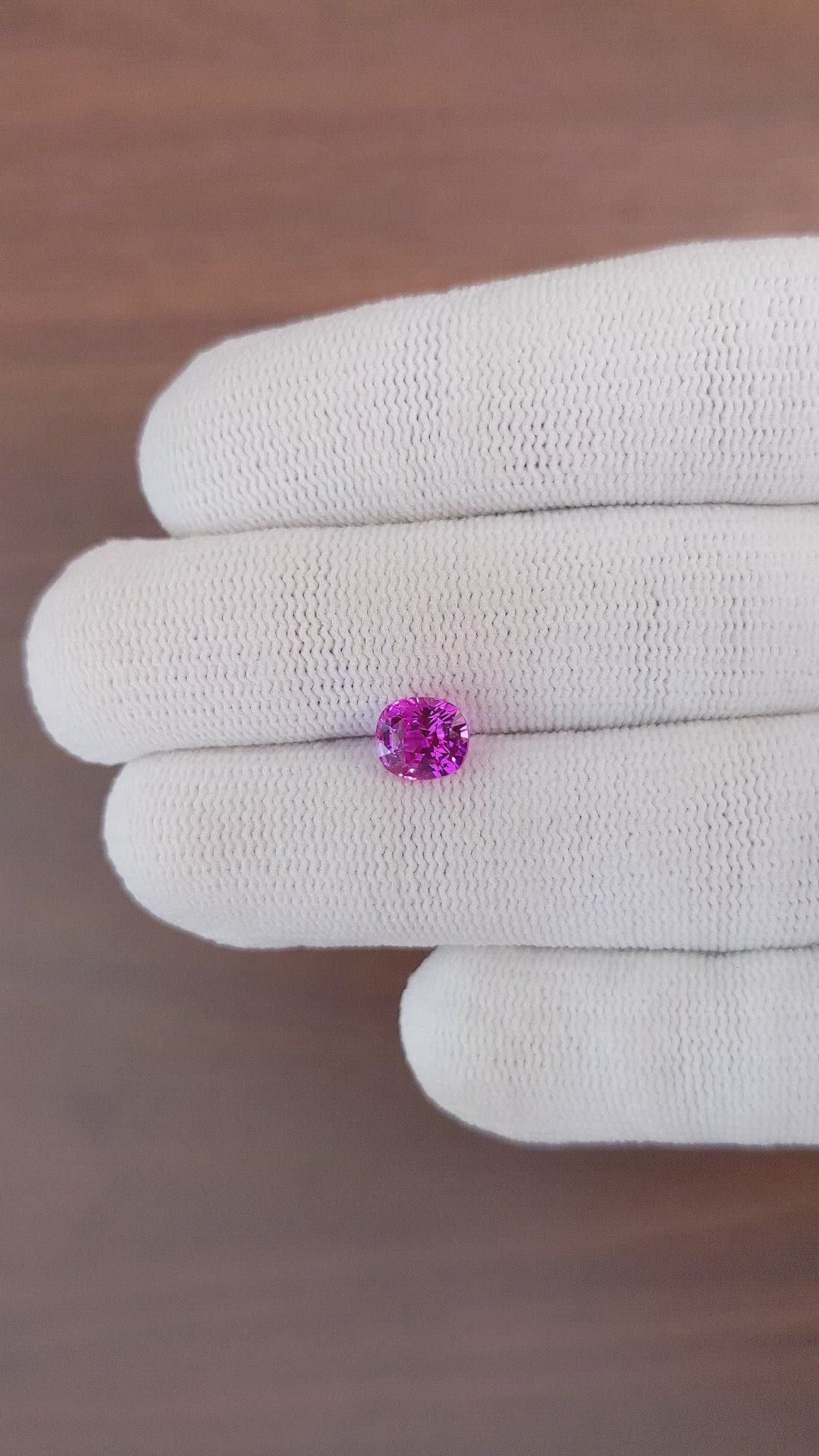 1.72 Ct. Purplish Pink Sapphire from Madagascar Size Video