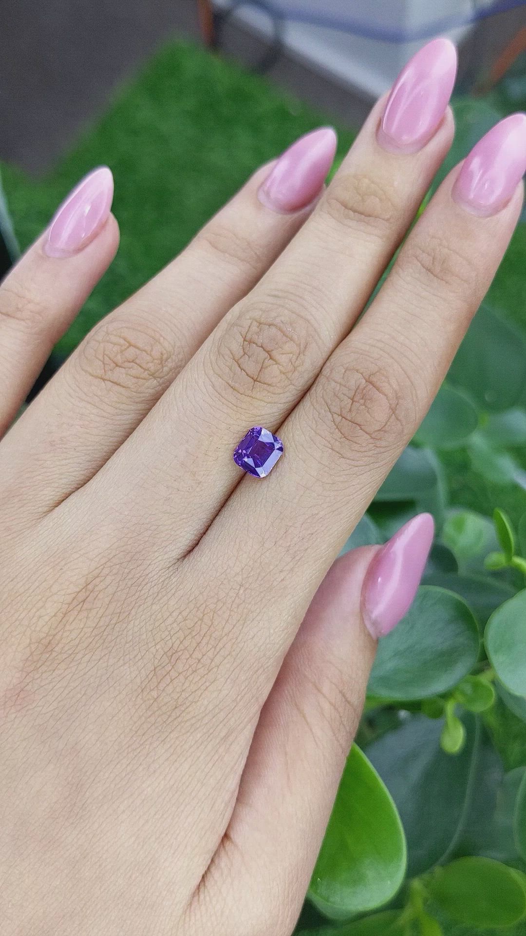 1.63 Ct. Purple Sapphire from Madagascar Size Video