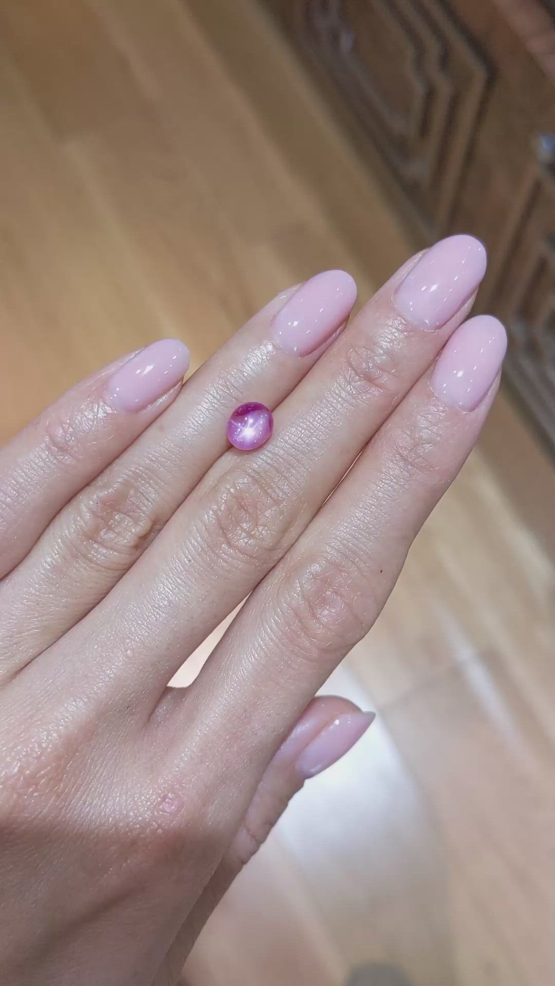 2.45 Ct. Pink Star Sapphire from Burma (Myanmar) Size Video