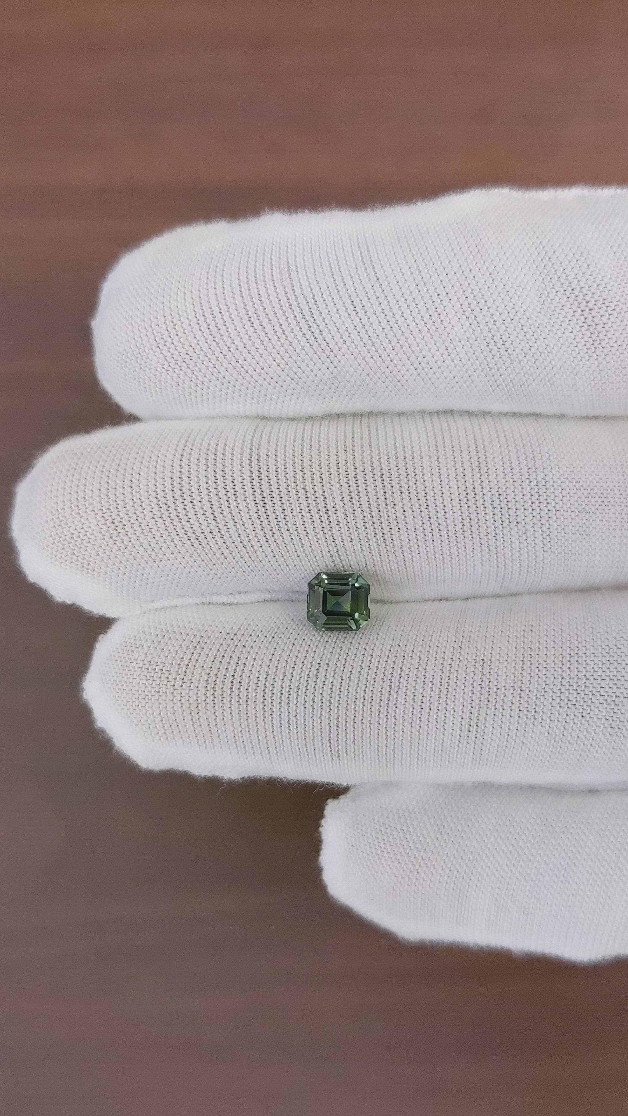 1.35 Ct. Green Sapphire from Madagascar Size Video