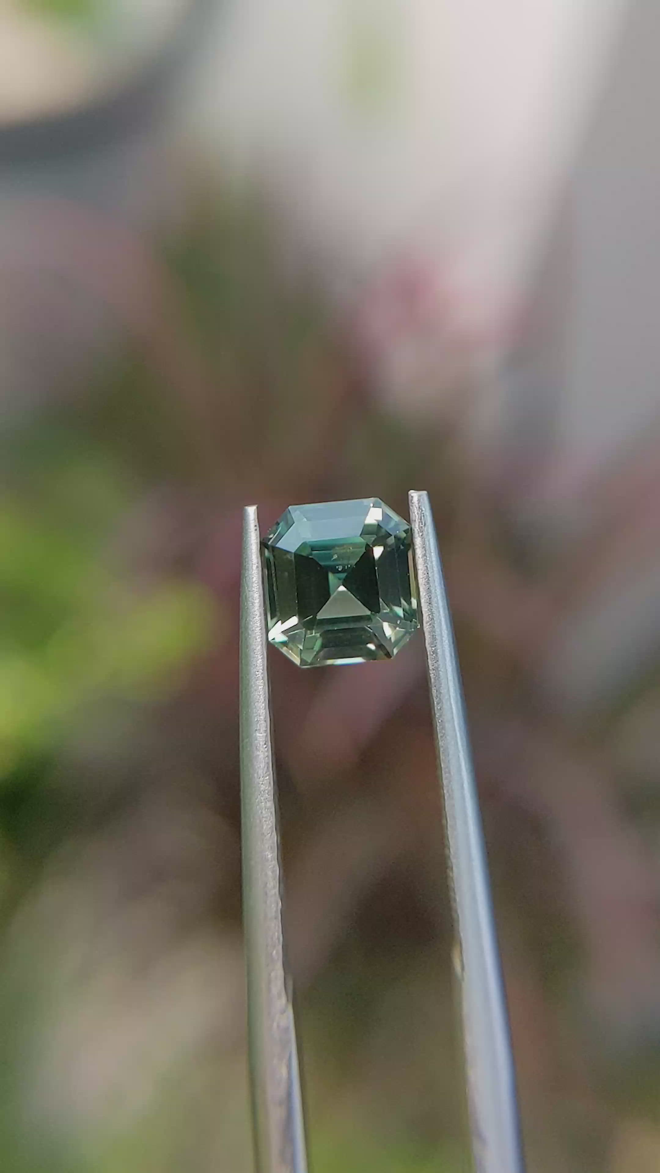 1.35 Ct. Green Sapphire from Madagascar Size Video