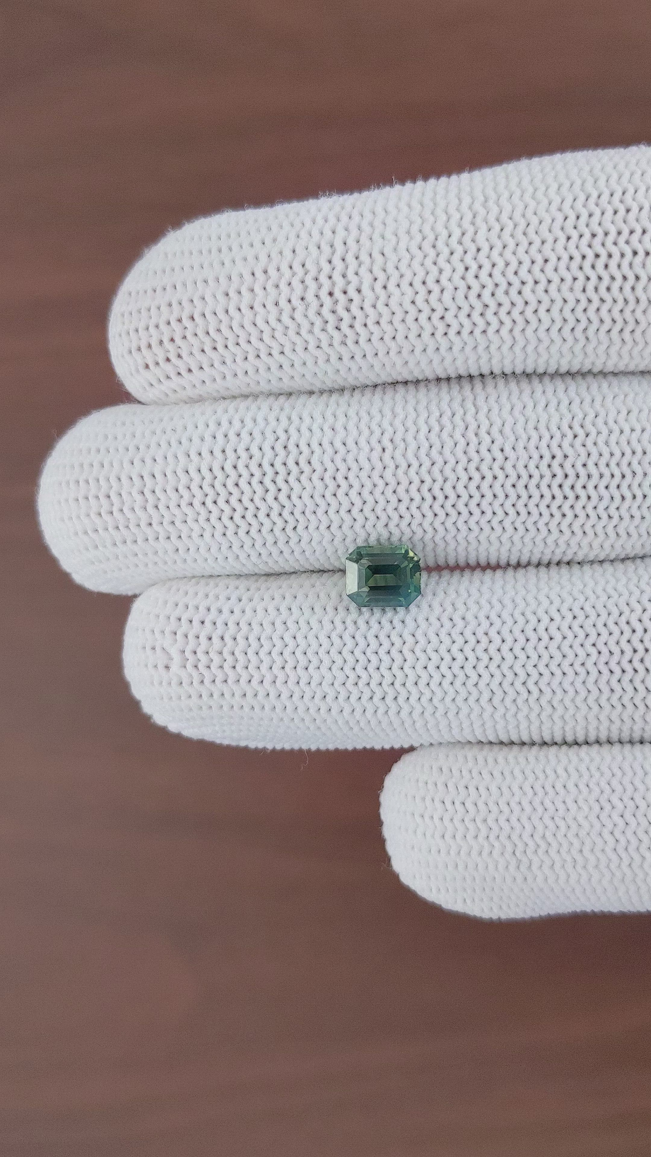 1.58 Ct. Bluish Green Sapphire from Madagascar Size Video