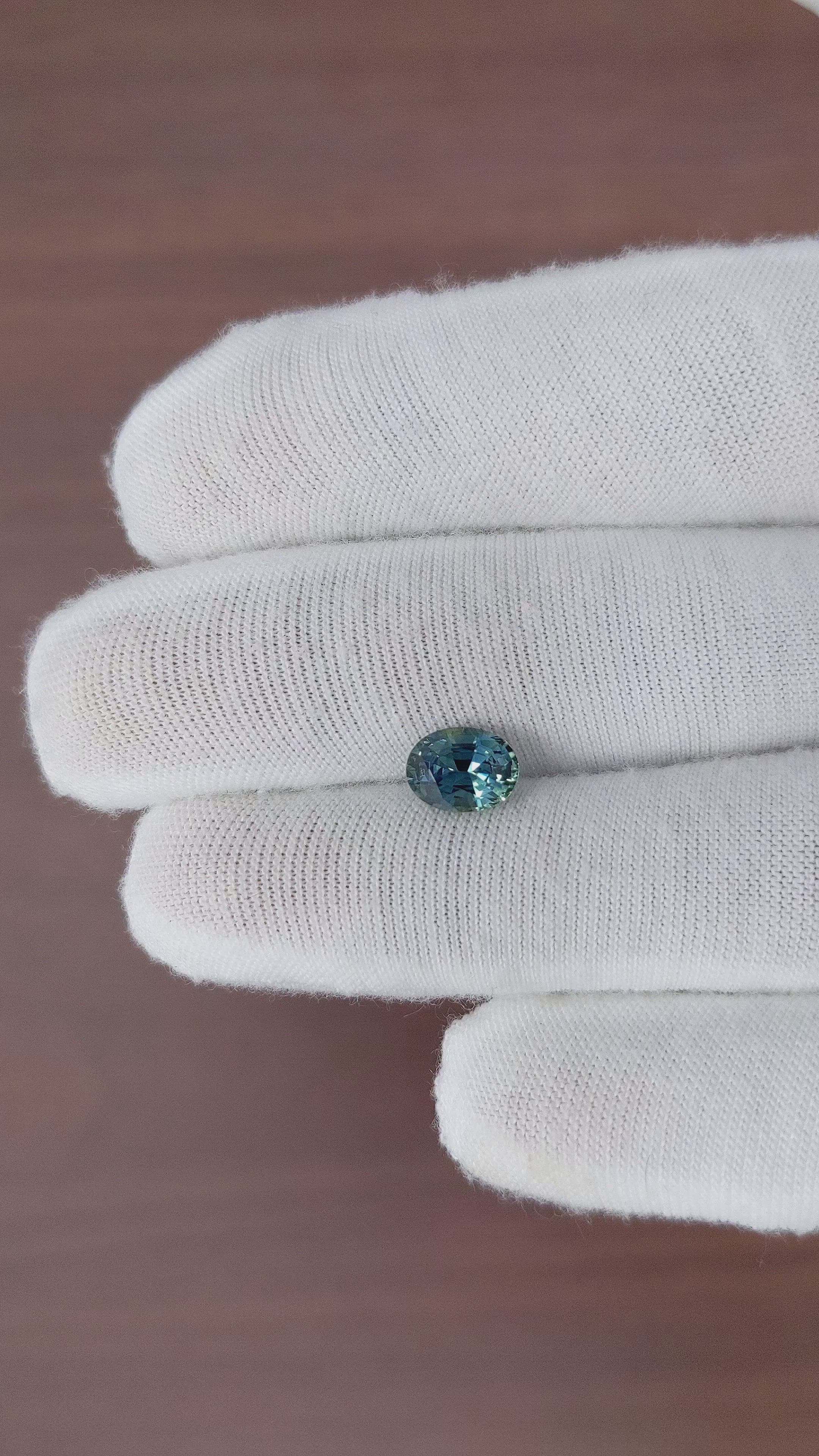 1.70 Ct. Greenish Blue Sapphire from Madagascar Size Video