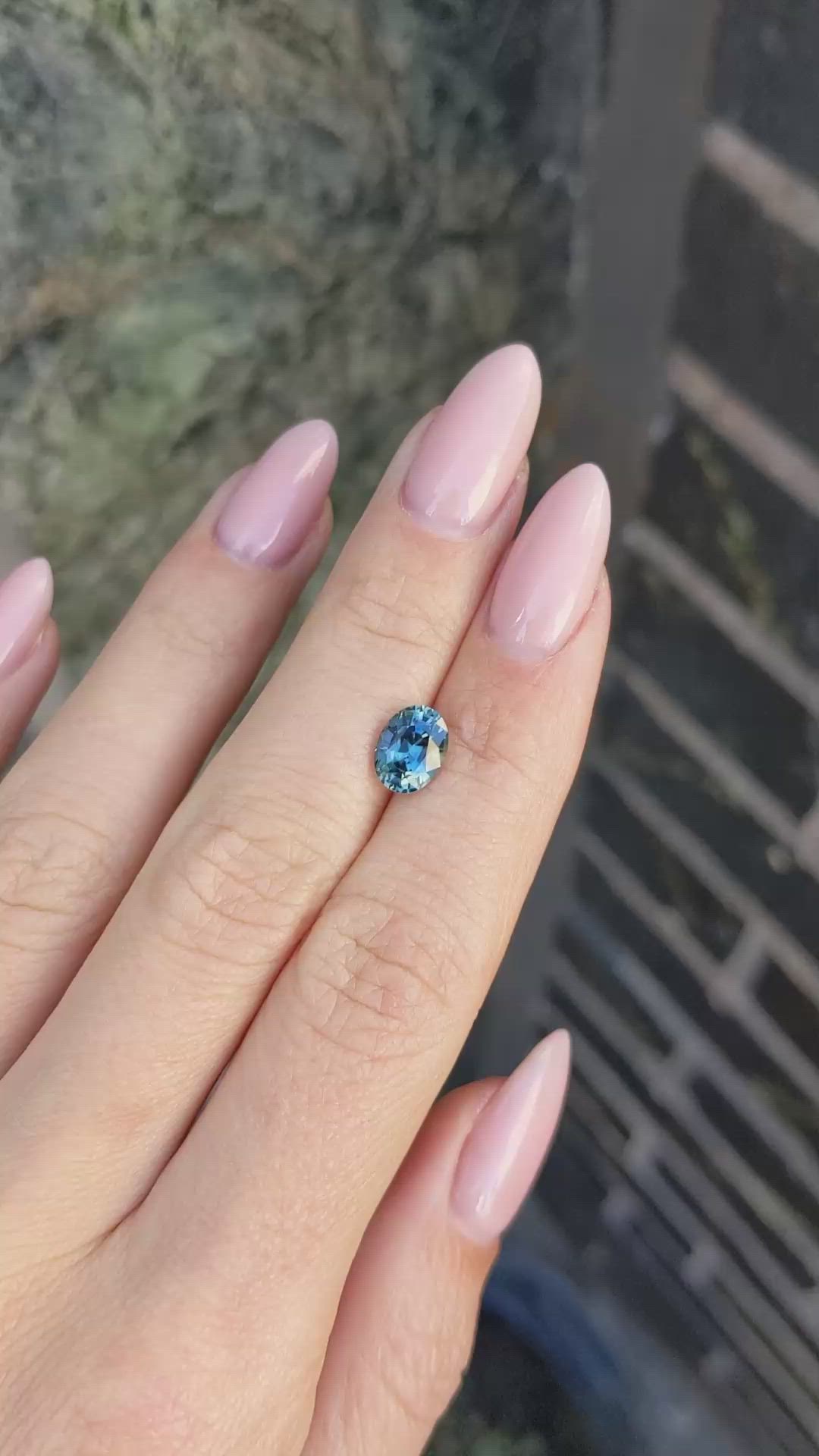 1.70 Ct. Greenish Blue Sapphire from Madagascar Size Video