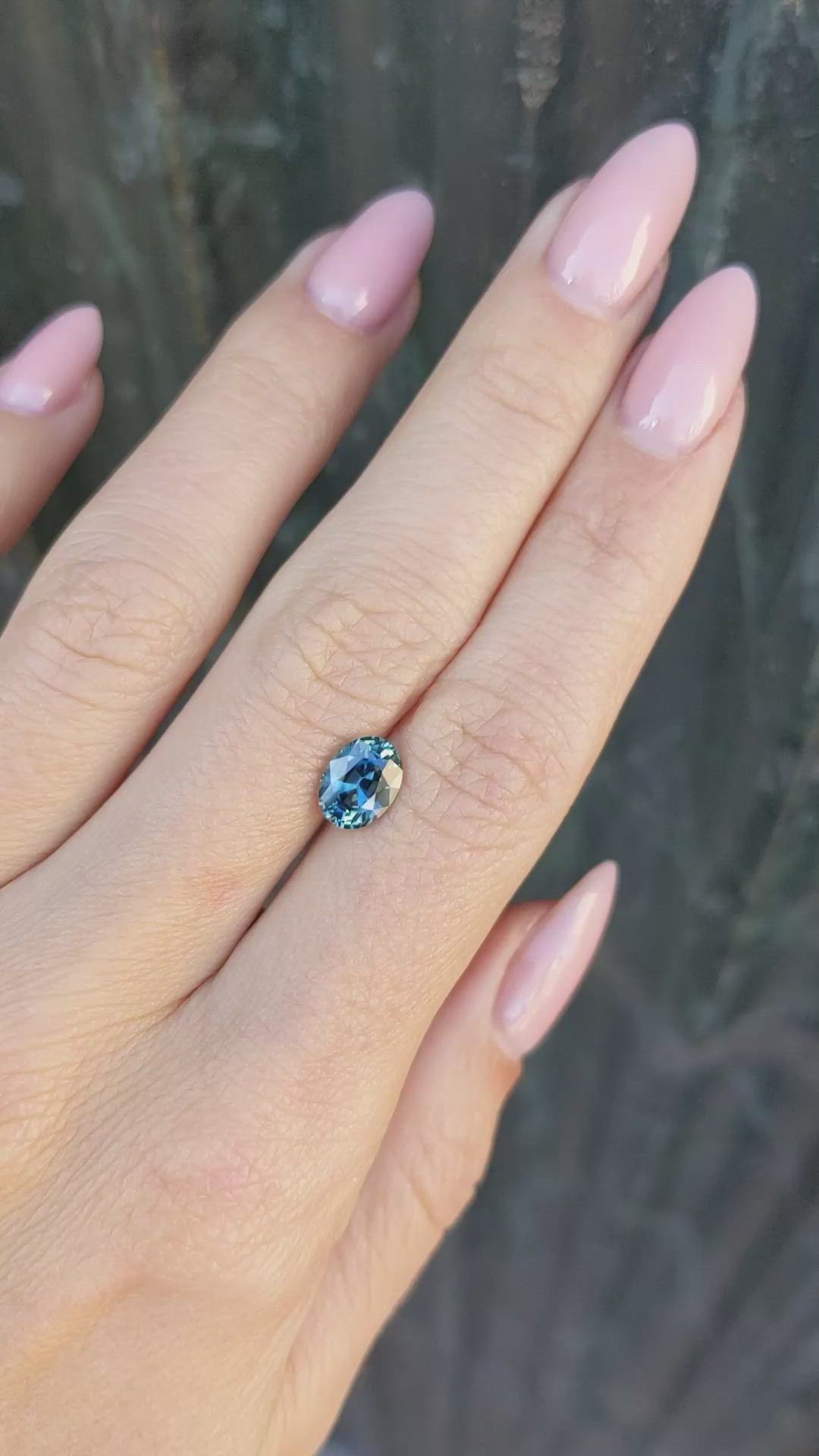 1.70 Ct. Greenish Blue Sapphire from Madagascar Size Video