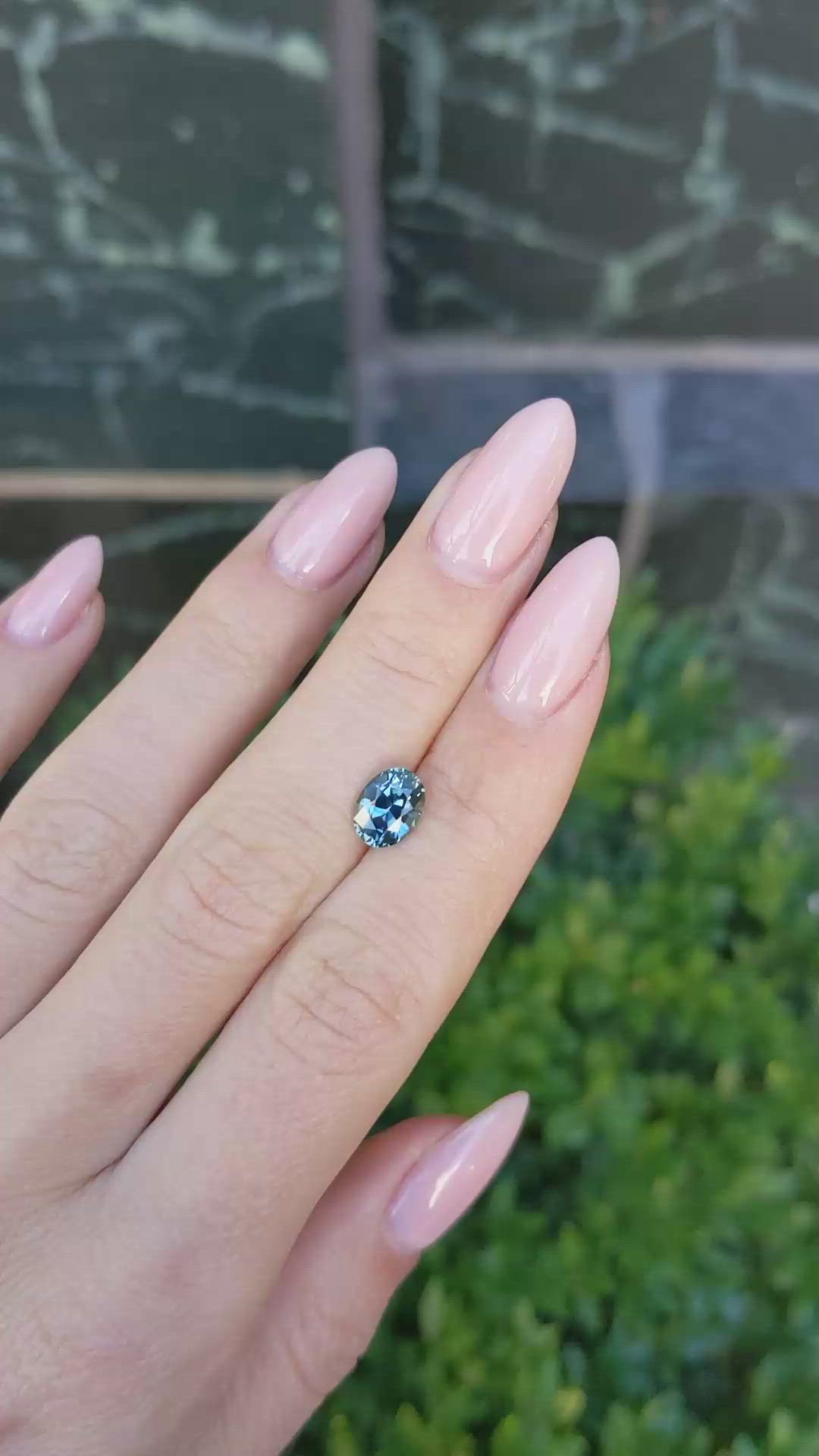 1.70 Ct. Greenish Blue Sapphire from Madagascar Size Video