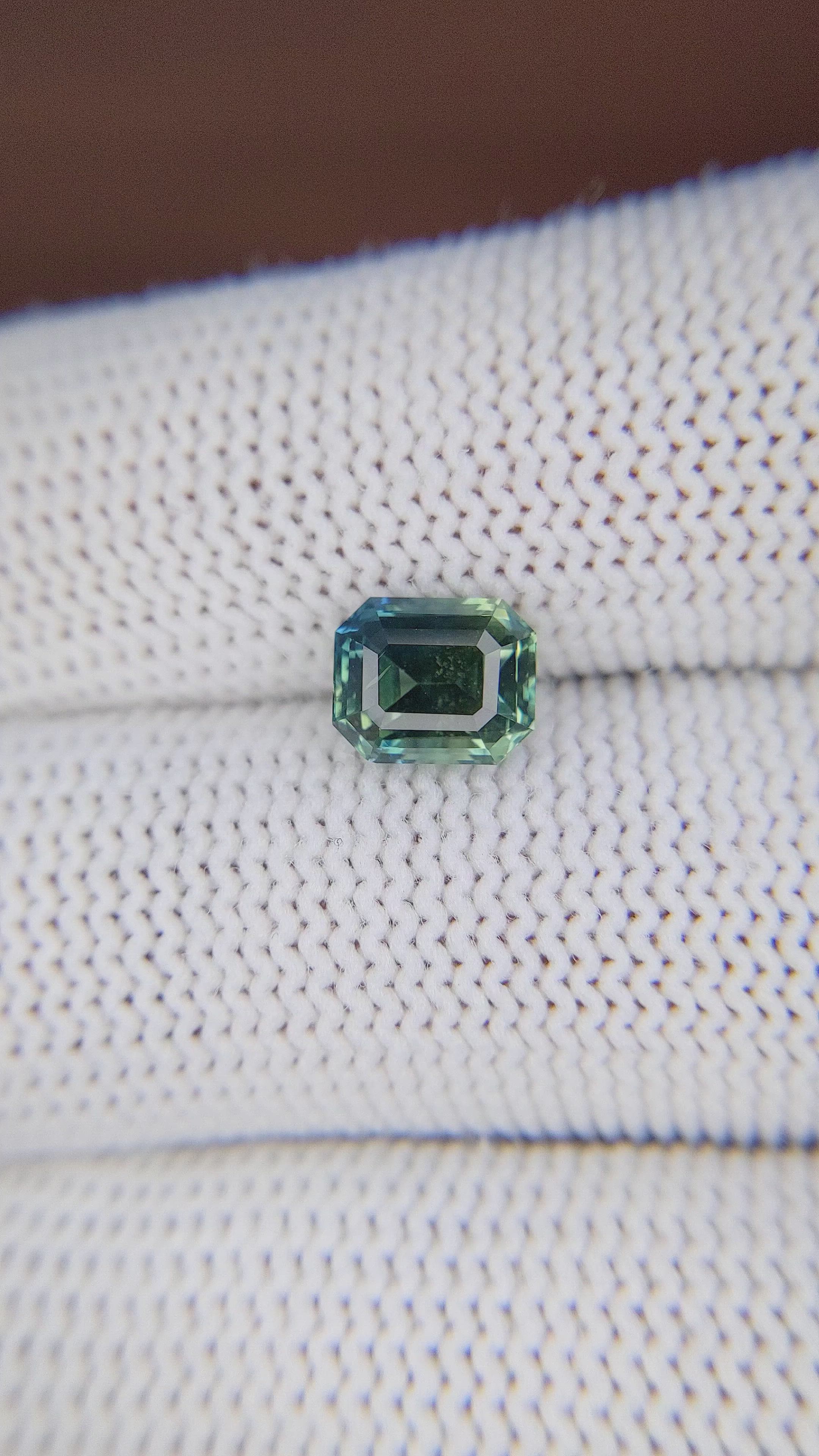 2.02 Ct. Bluish Green Sapphire from Madagascar Size Video