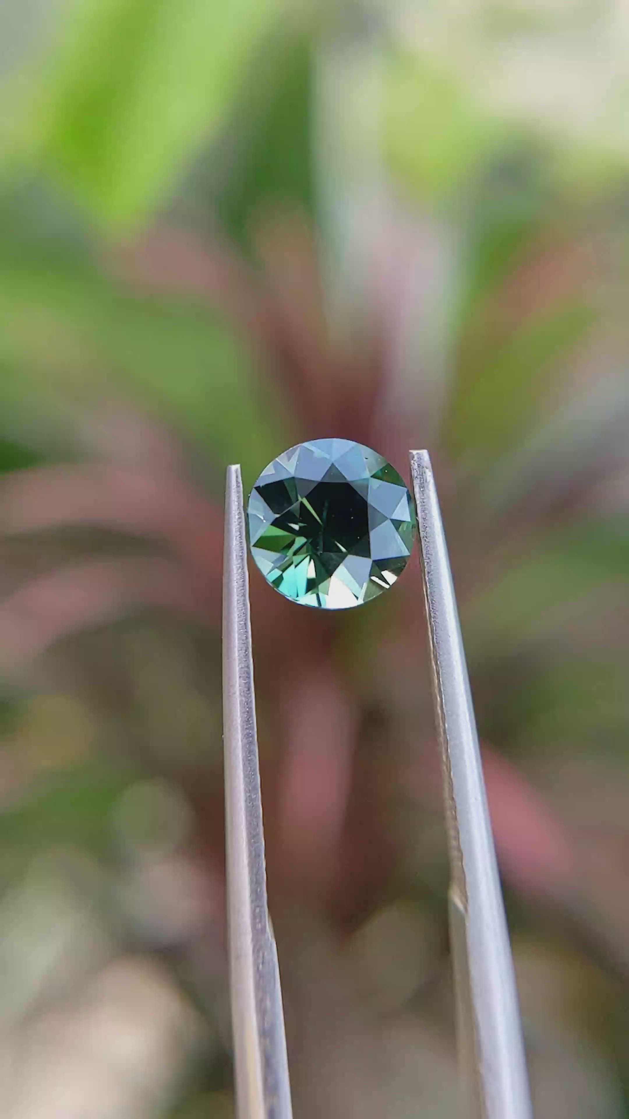 1.55 Ct. Bluish Green Sapphire from Madagascar Size Video