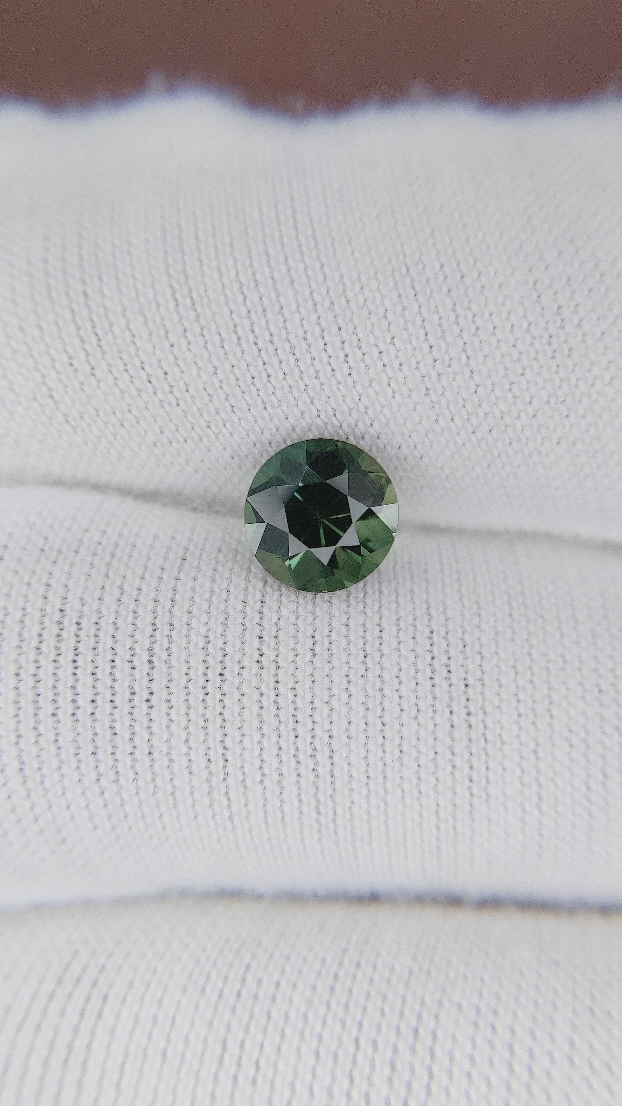 1.55 Ct. Bluish Green Sapphire from Madagascar Size Video