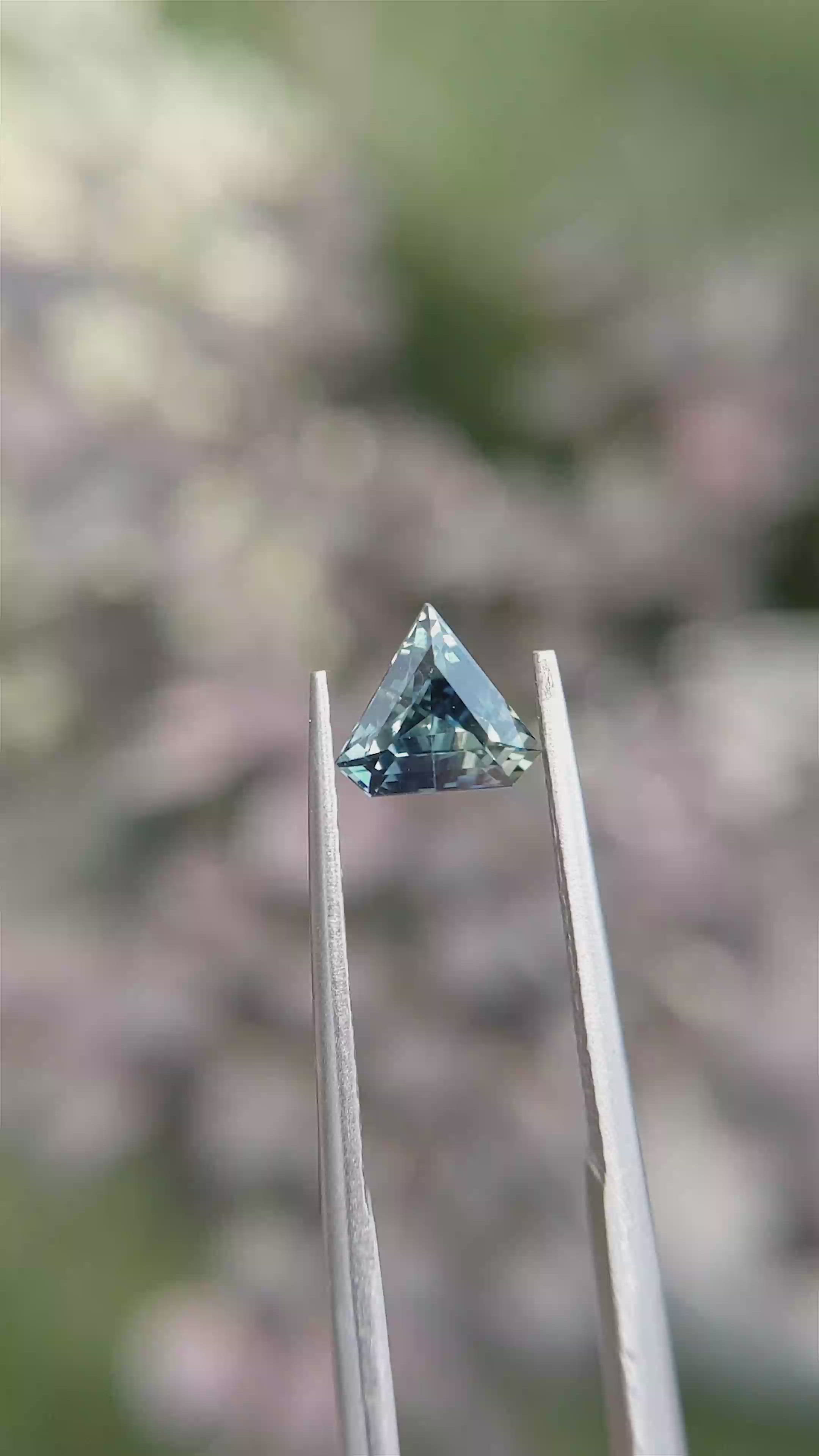 1.11 Ct. Greenish Blue Sapphire from Ceylon (Sri Lanka) Size Video