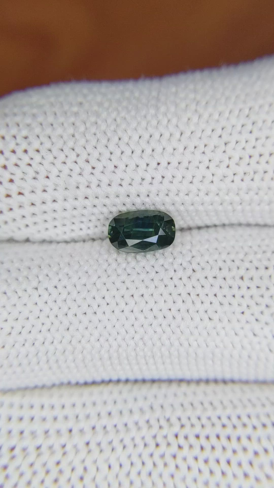 1.04 Ct. Bluish Green Sapphire from Madagascar Size Video