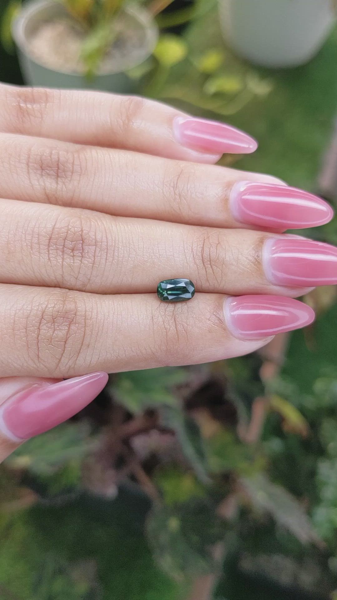 1.04 Ct. Bluish Green Sapphire from Madagascar Size Video