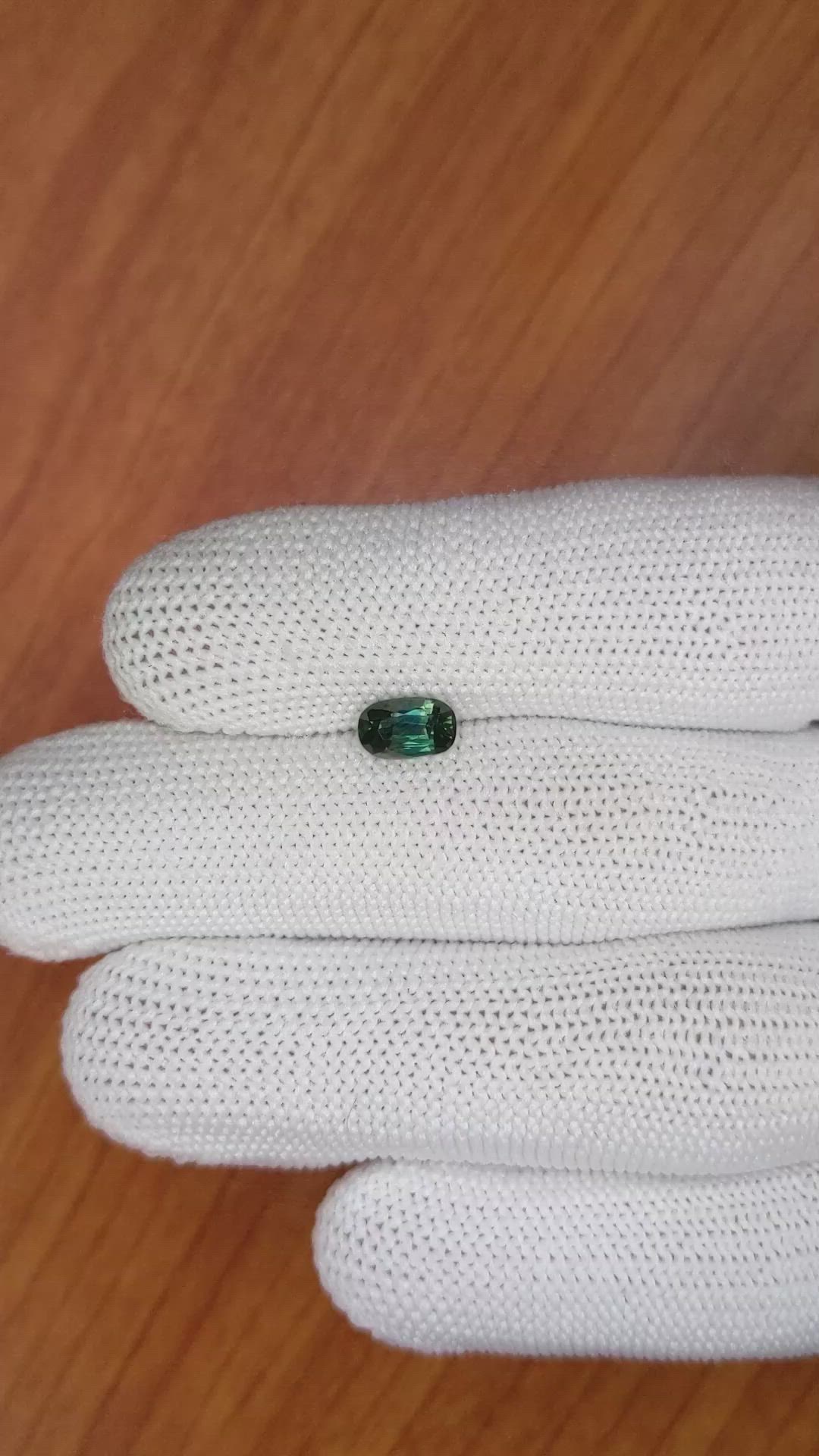 1.04 Ct. Bluish Green Sapphire from Madagascar Size Video