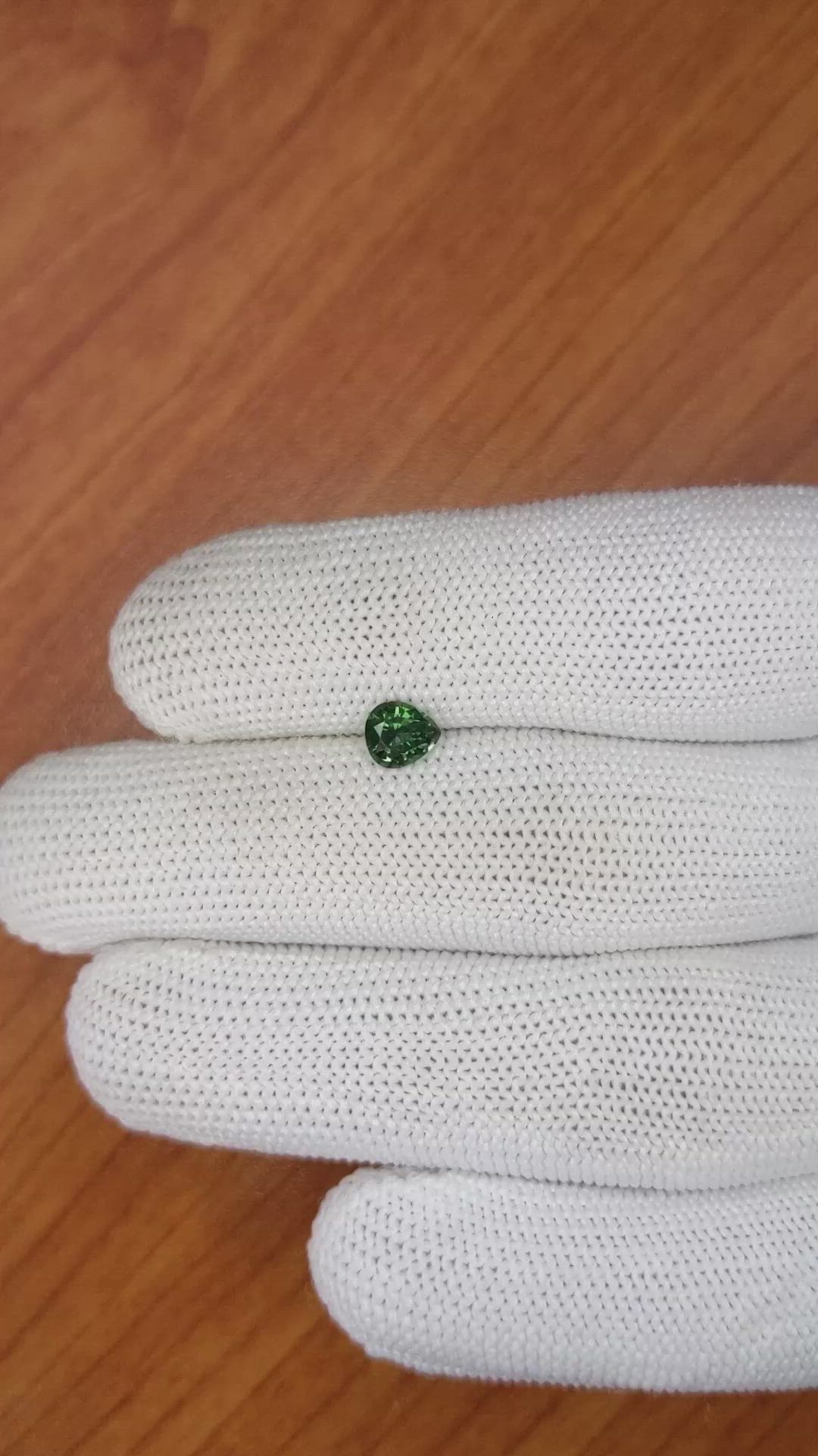 0.64 Ct. Green Sapphire from Madagascar Size Video
