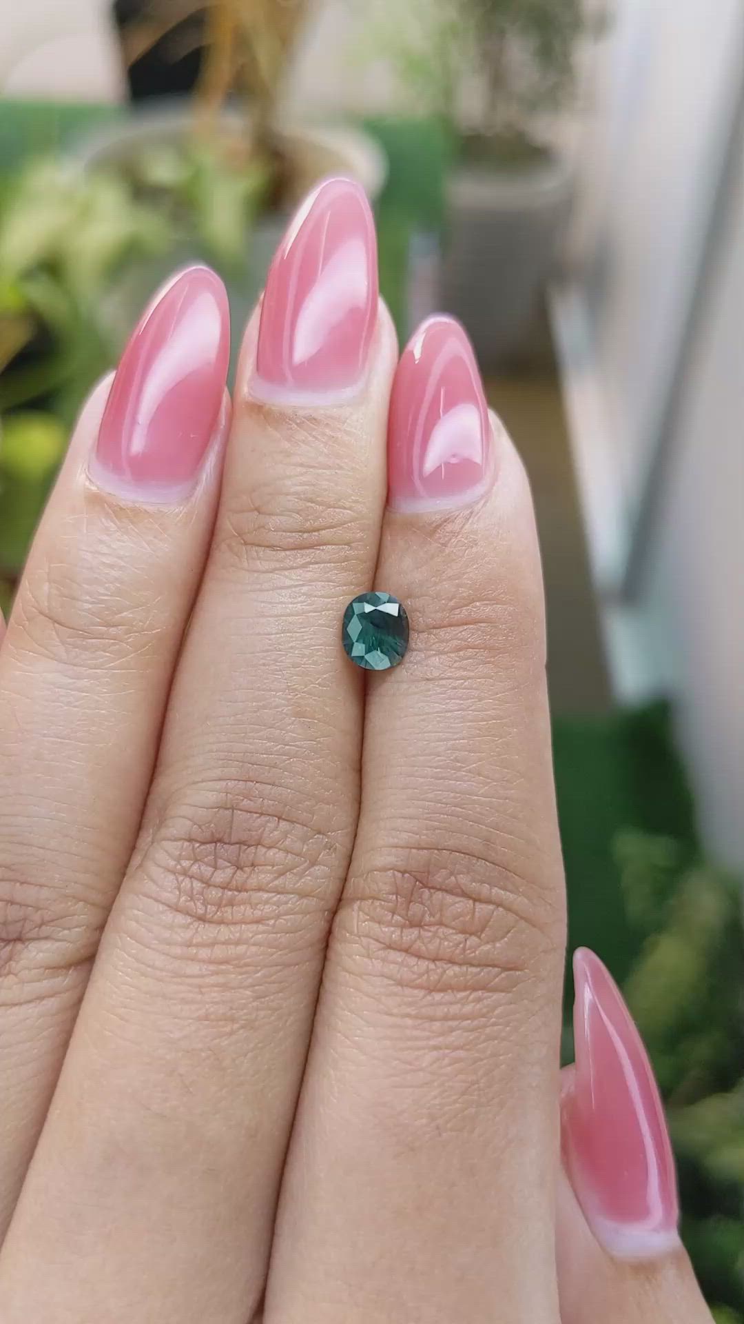 0.87 Ct. Greenish Blue Sapphire from Madagascar Size Video