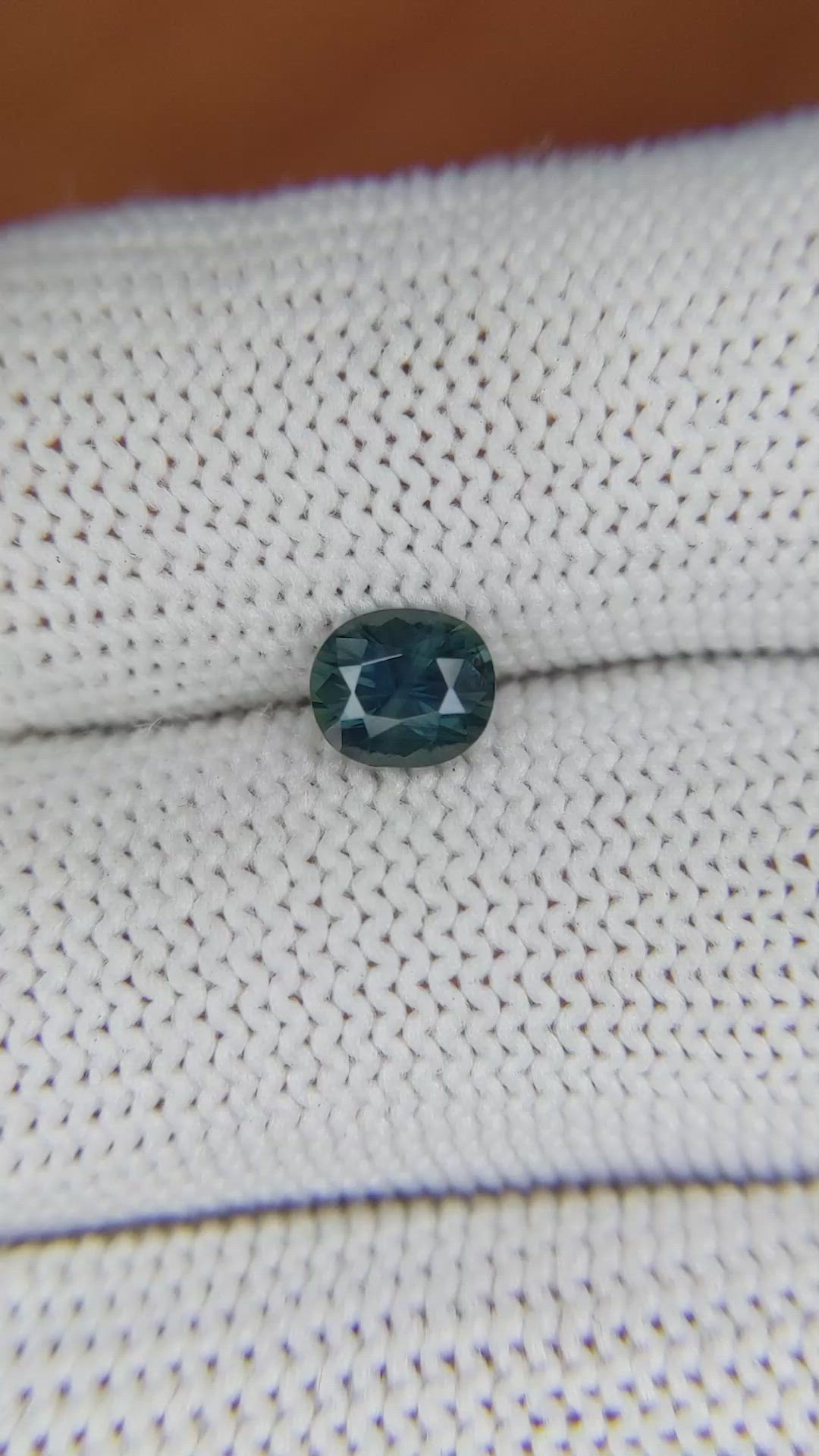 0.87 Ct. Greenish Blue Sapphire from Madagascar Size Video