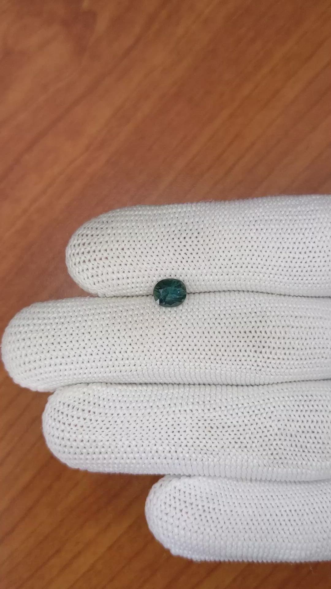 0.87 Ct. Greenish Blue Sapphire from Madagascar Size Video
