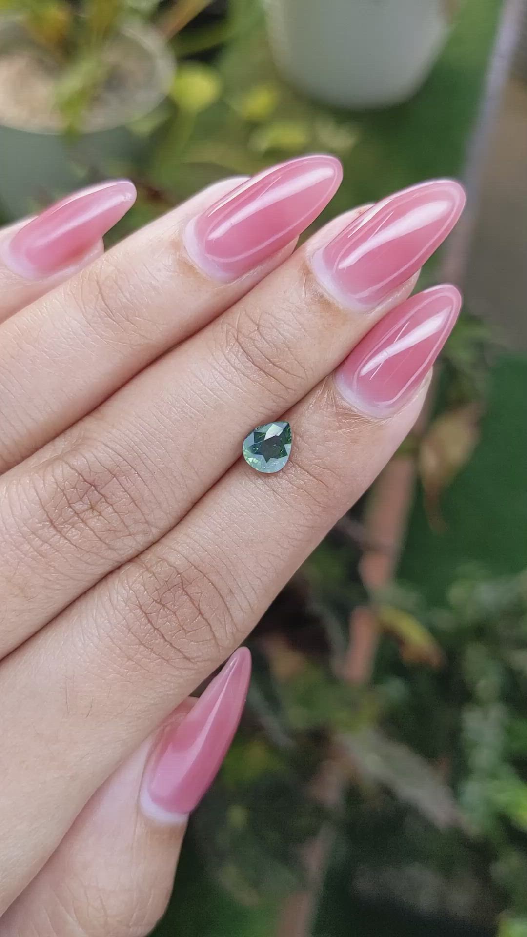0.80 Ct. Bluish Green Sapphire from Madagascar Size Video