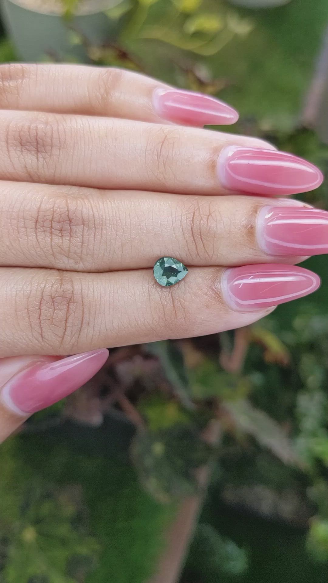 0.80 Ct. Bluish Green Sapphire from Madagascar Size Video