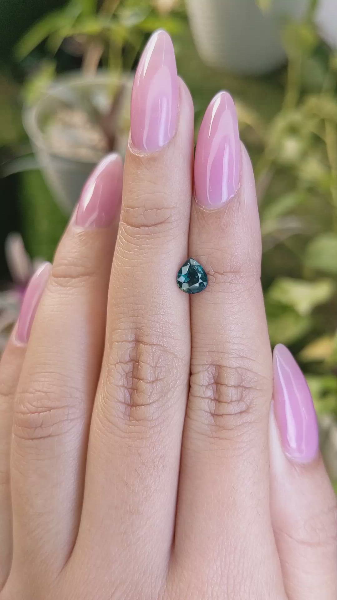 0.80 Ct. Greenish Blue Sapphire from Madagascar Size Video