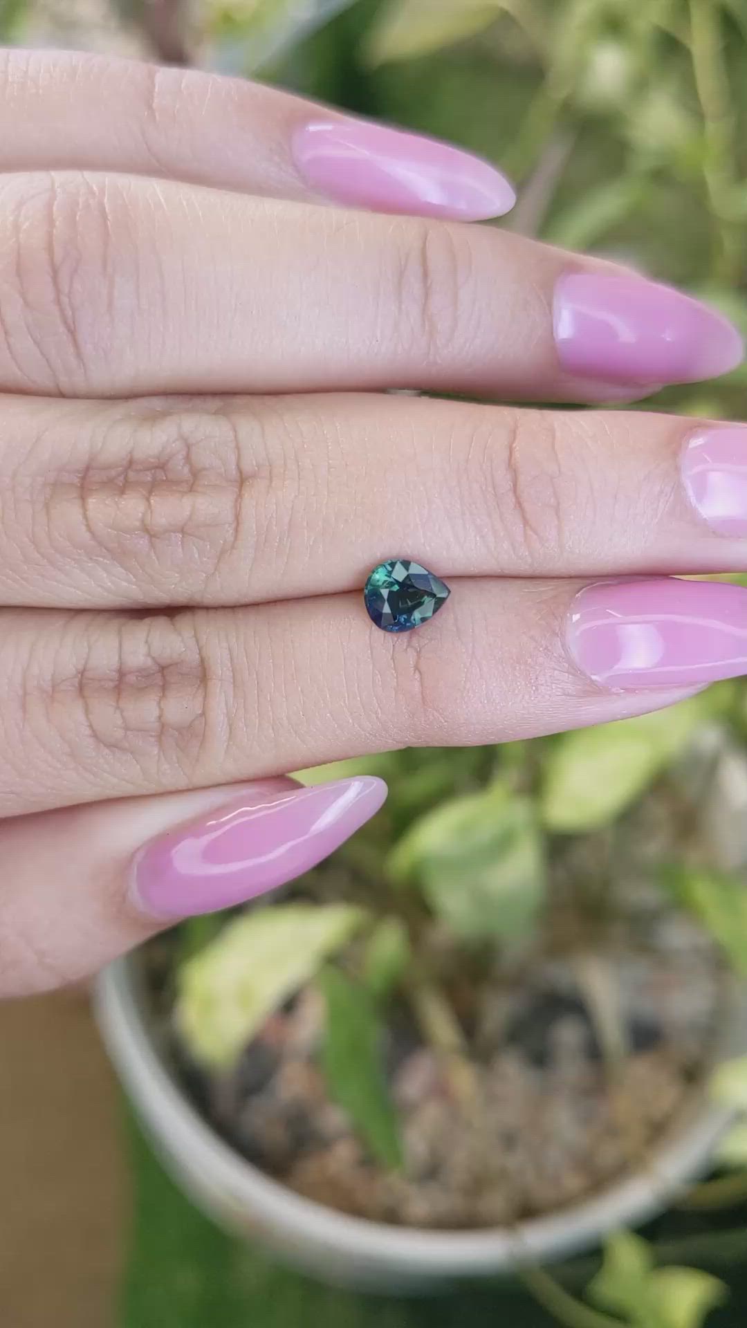 0.80 Ct. Greenish Blue Sapphire from Madagascar Size Video