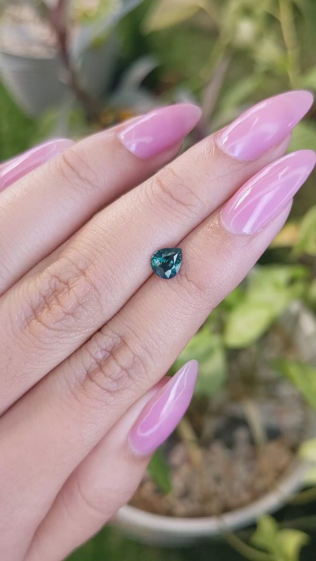 0.80 Ct. Greenish Blue Sapphire from Madagascar Size Video