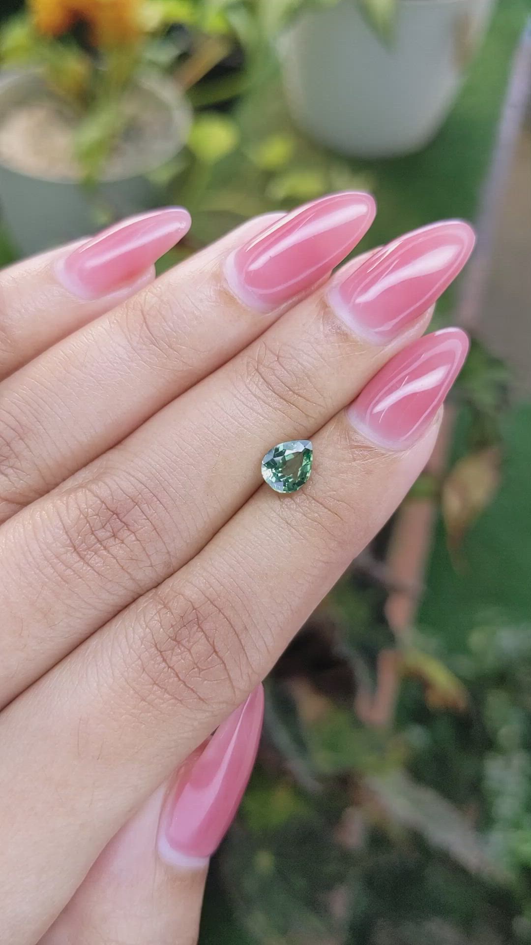 0.94 Ct. Green Sapphire from Madagascar Size Video