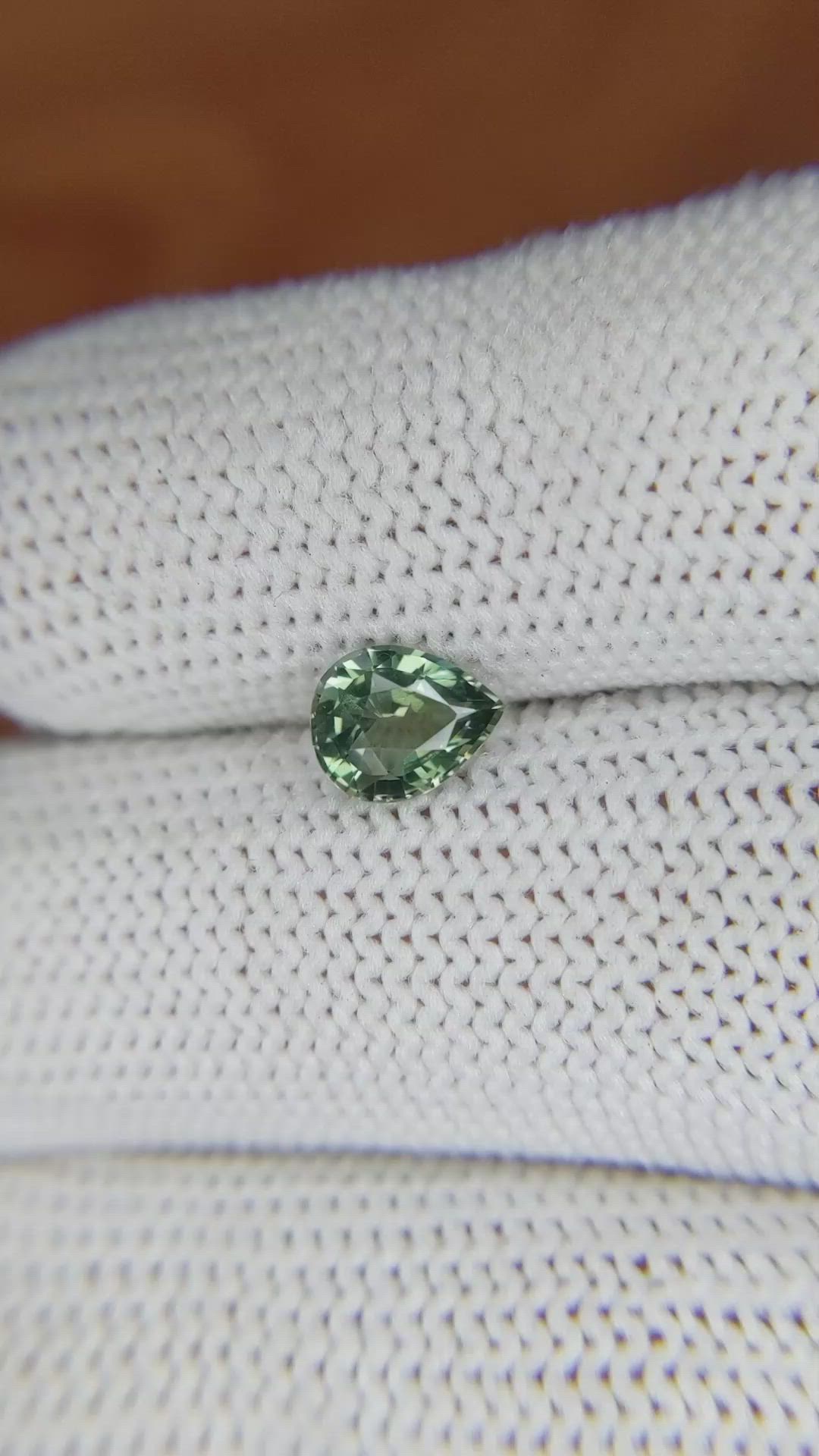 0.94 Ct. Green Sapphire from Madagascar Size Video