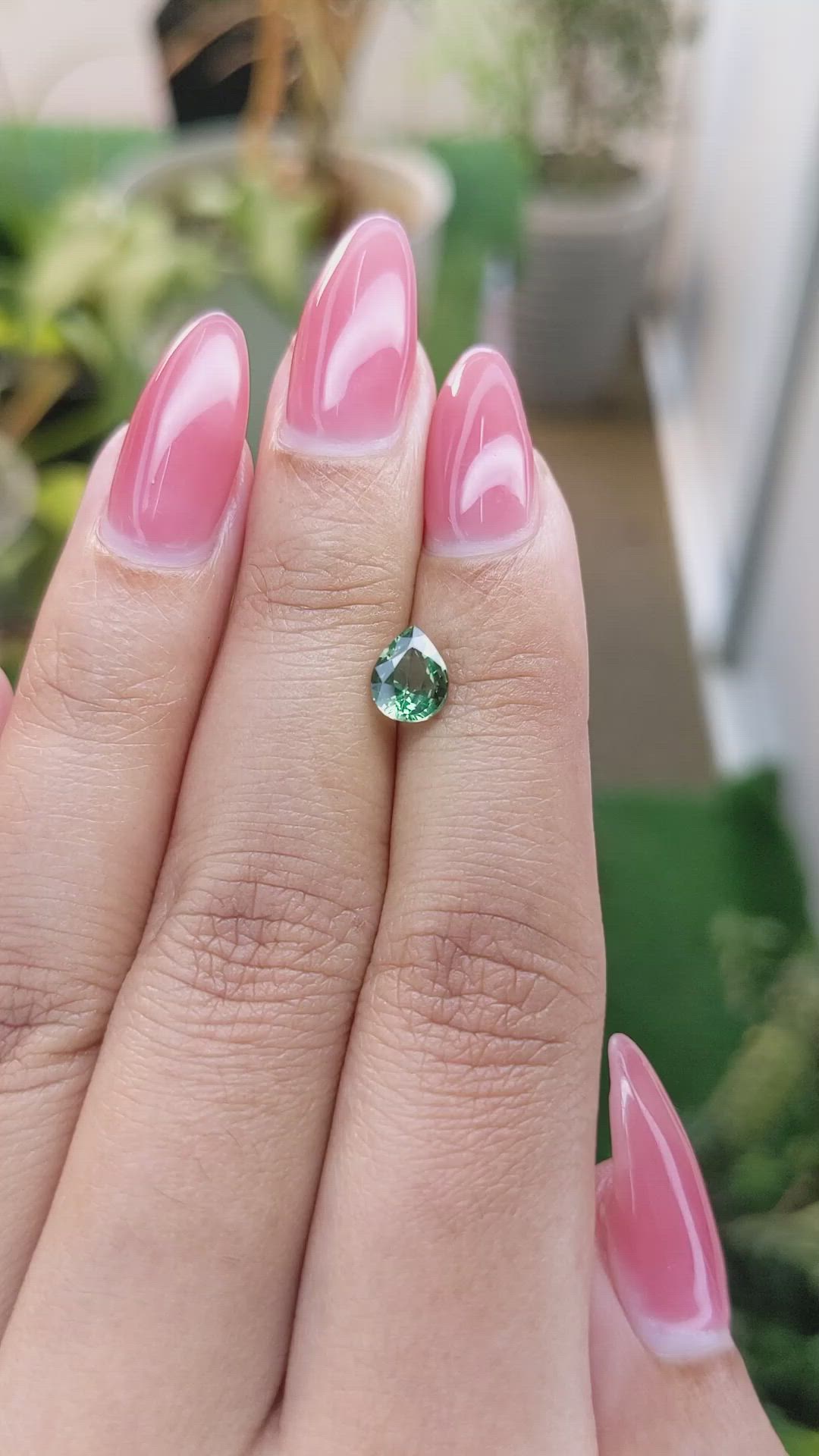 0.94 Ct. Green Sapphire from Madagascar Size Video