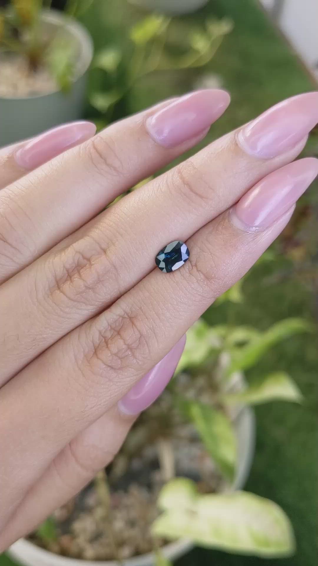 0.95 Ct. Greenish Blue Sapphire from Madagascar Size Video