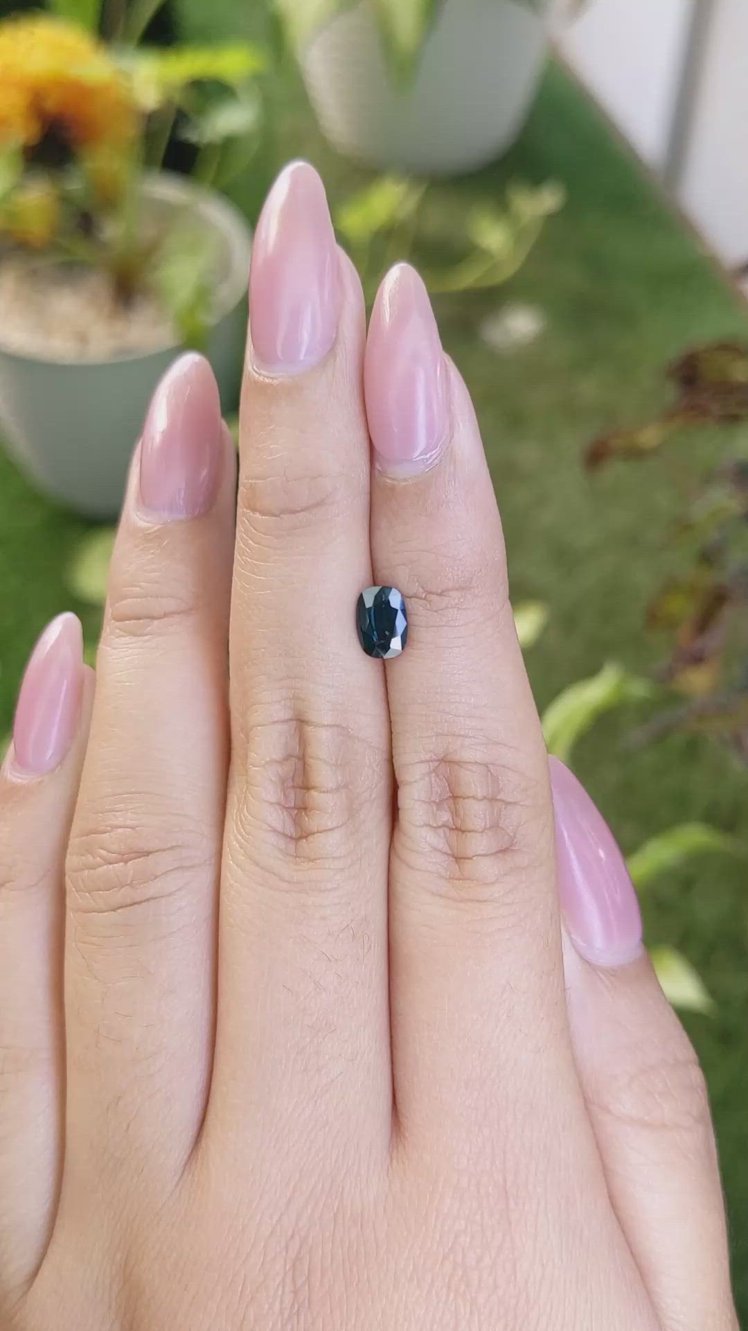 0.95 Ct. Greenish Blue Sapphire from Madagascar Size Video