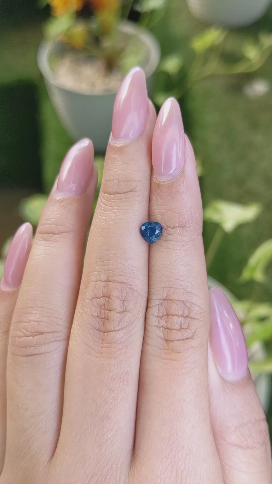 0.75 Ct. Greenish Blue Sapphire from Madagascar Size Video