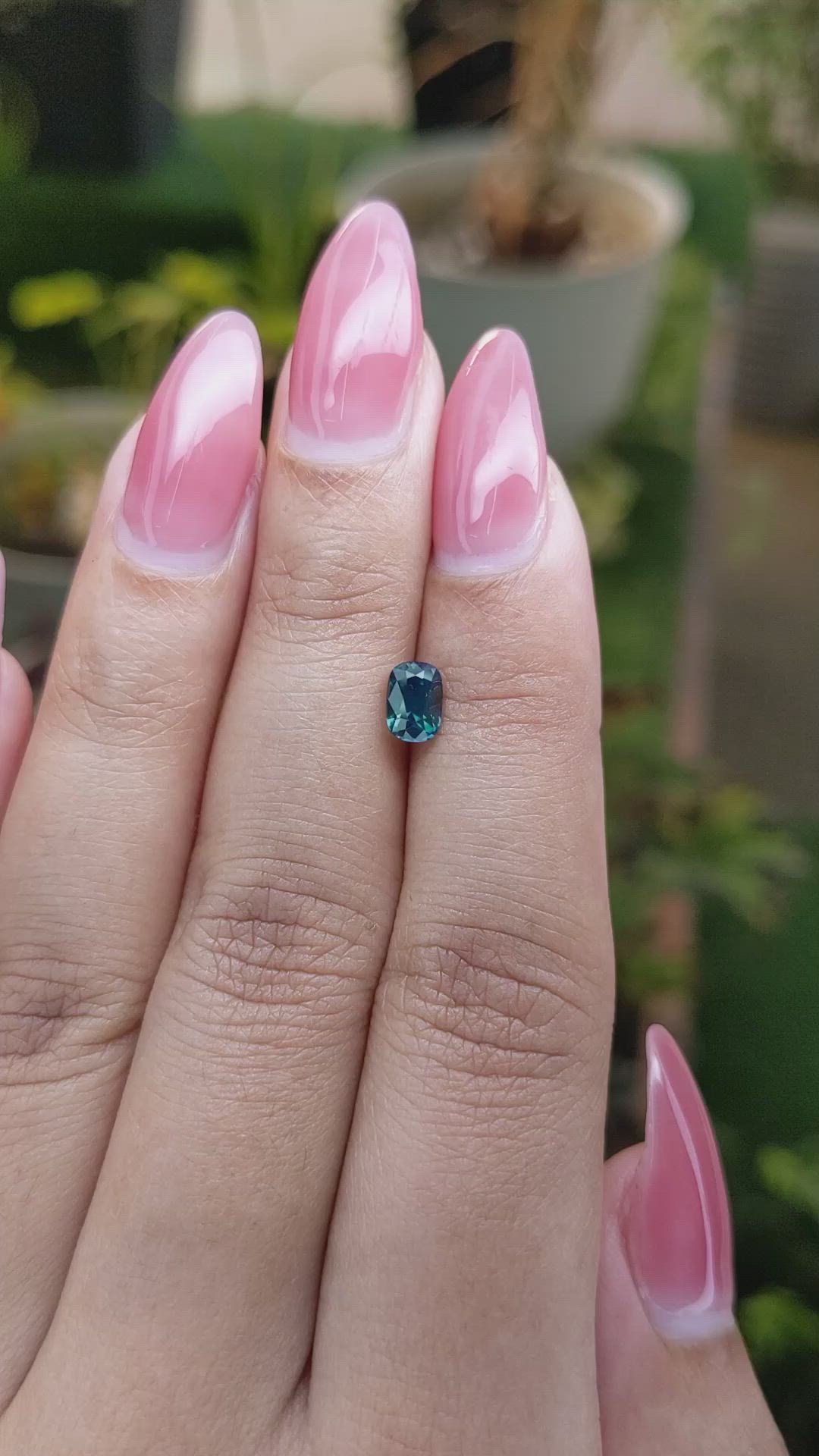 0.83 Ct. Greenish Blue Sapphire from Madagascar Size Video