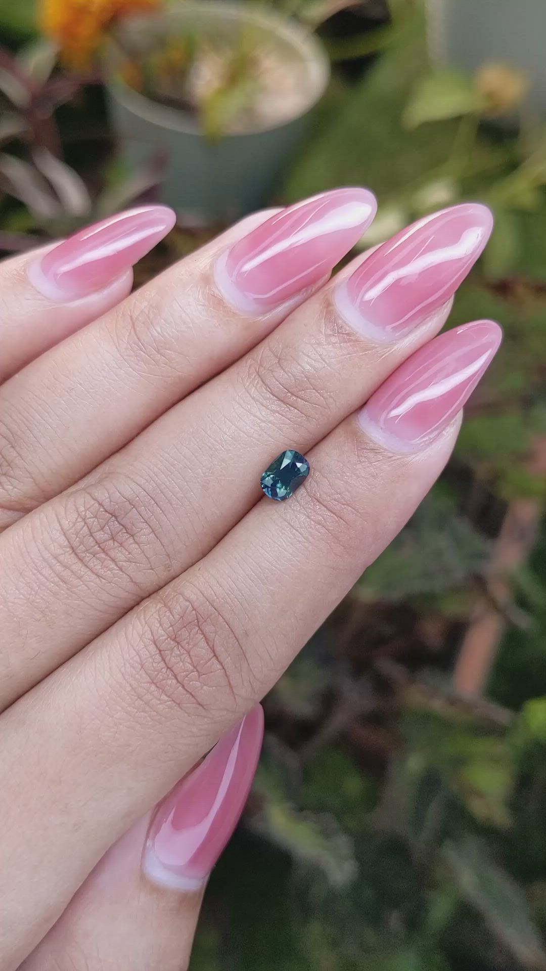 0.83 Ct. Greenish Blue Sapphire from Madagascar Size Video