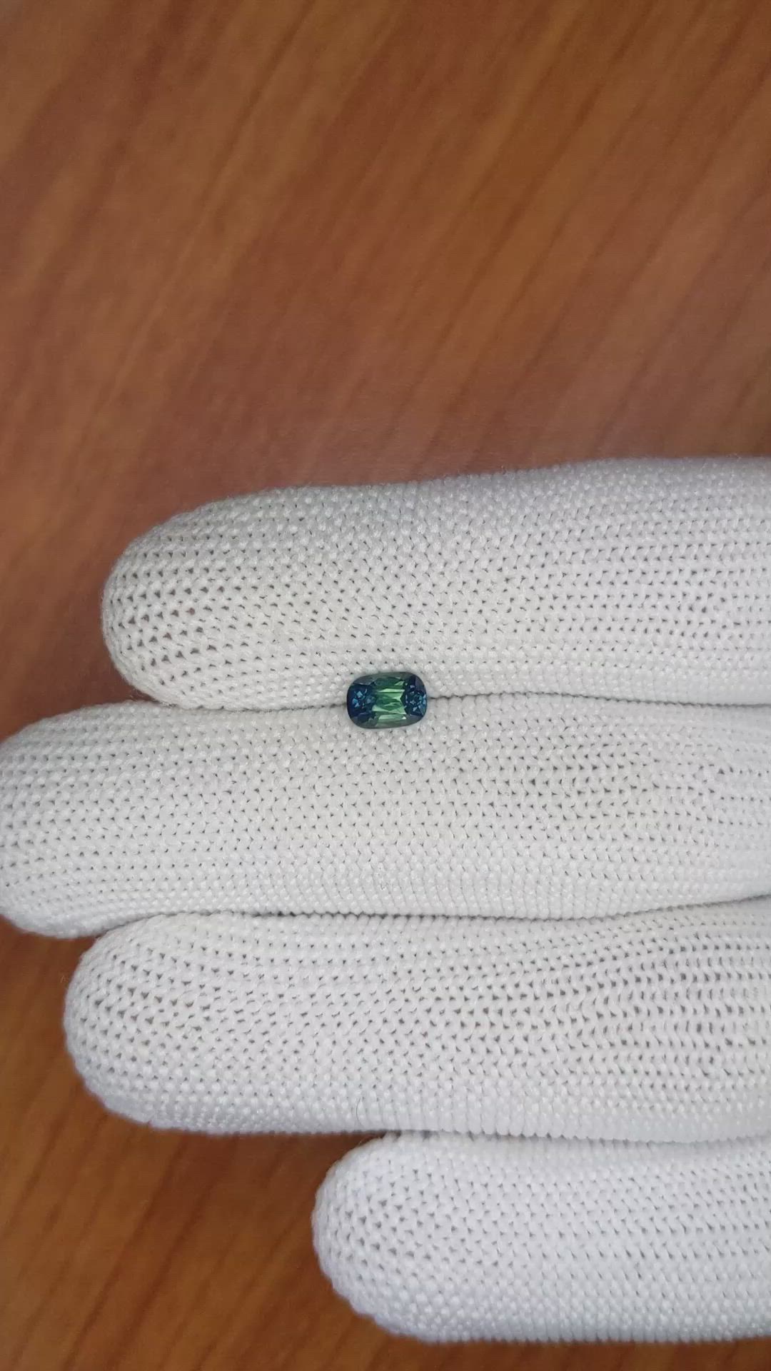 0.83 Ct. Greenish Blue Sapphire from Madagascar Size Video