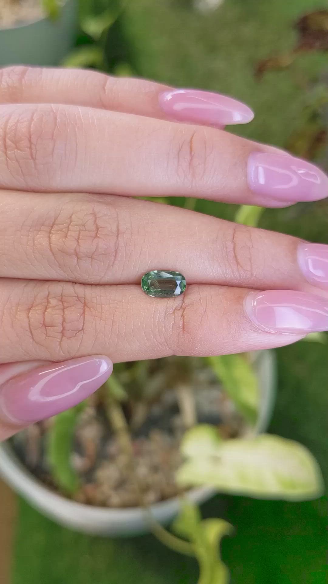 1.05 Ct. Green Sapphire from Madagascar Size Video