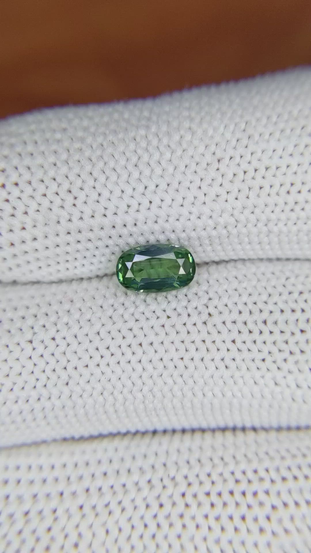 1.05 Ct. Green Sapphire from Madagascar Size Video