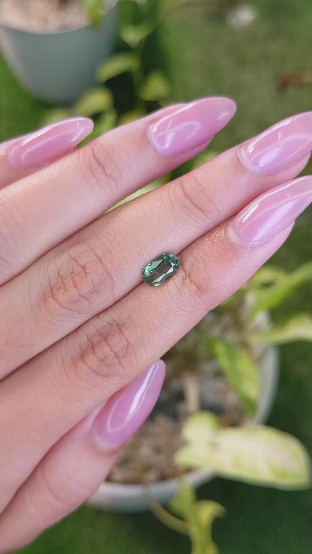 1.05 Ct. Green Sapphire from Madagascar Size Video