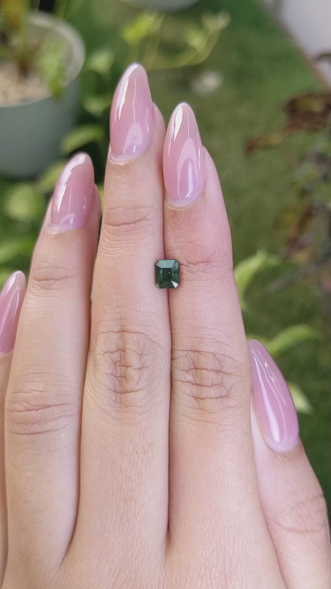 0.80 Ct. Green Sapphire from Madagascar Size Video